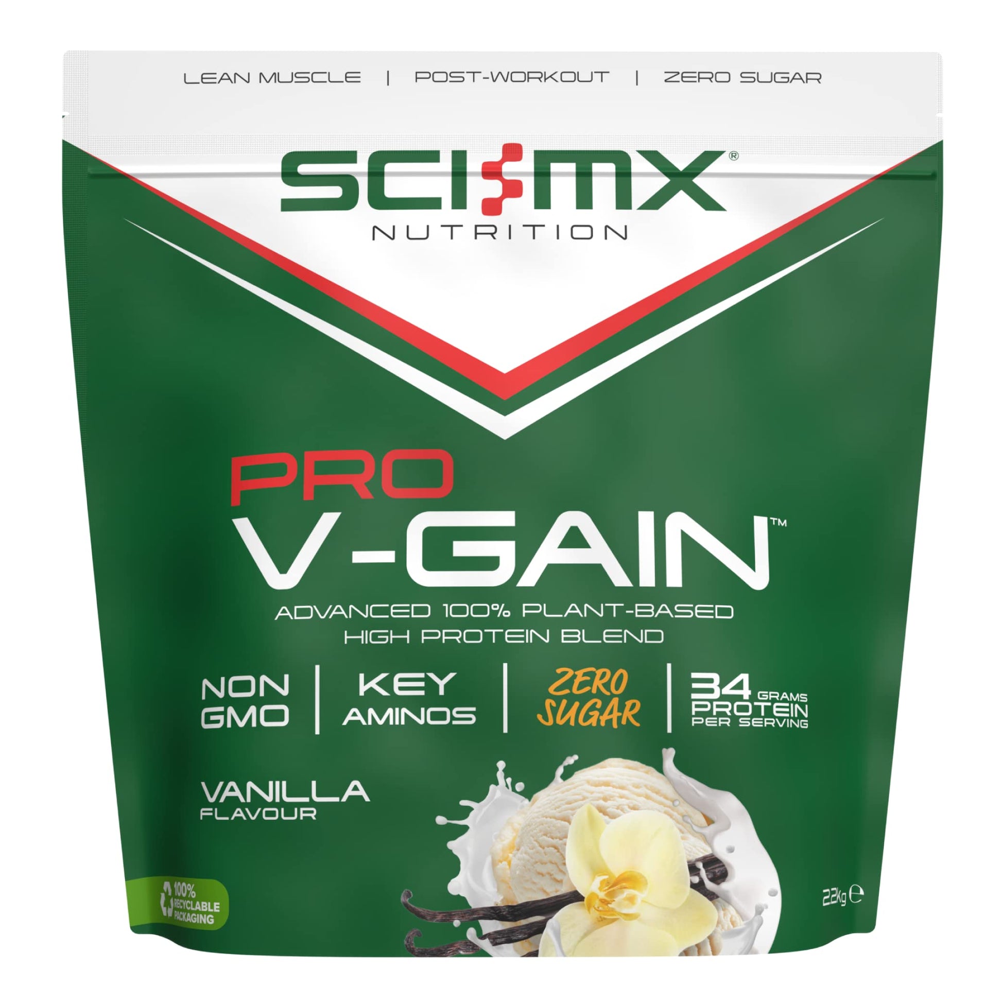 SCI-MX Pro-V Gain - 100% Vegan Vanilla Flavour Soy Protein Powder Isolate + B12 + Magnesium SCI-MX Au supplements