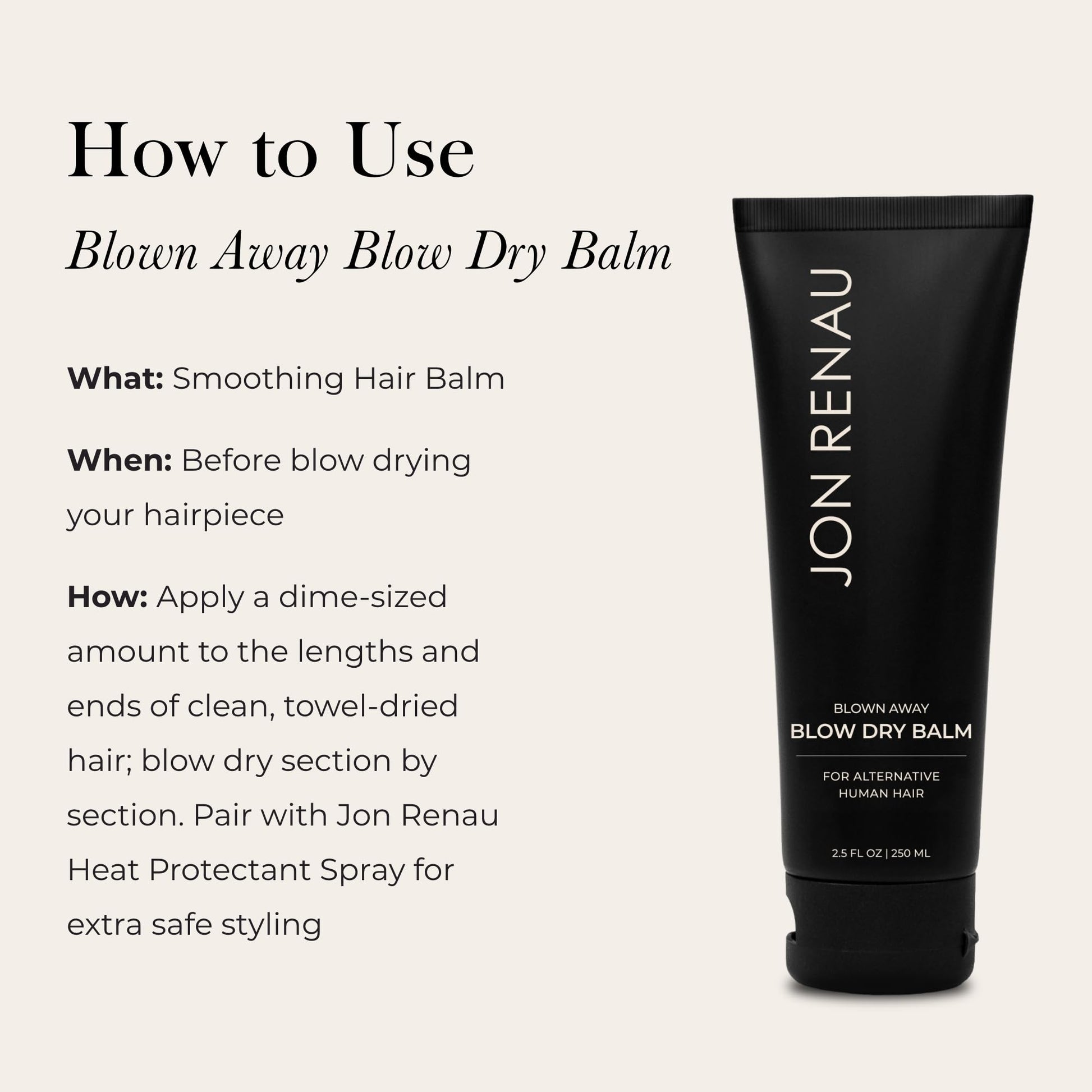 Jon Renau Blown Away Blow Dry Balm for Human Hair Wigs, Shine Enhancing Styling Balm with UV and Color Protection, Lightweight Blow Dry Balm for Human Hair Toppers and Extensions, 2.5 Oz Jon Renau Au supplements
