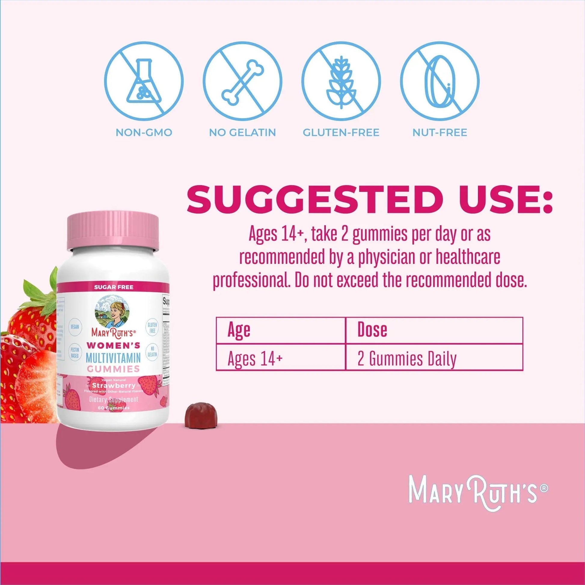 MaryRuth's Multivitamin Gummies for Women (Strawberry) & Liquid Nighttime Multimineral (Coconut, 15.22oz) | Clean Label Project Verified MARYRUTH'S Au supplements