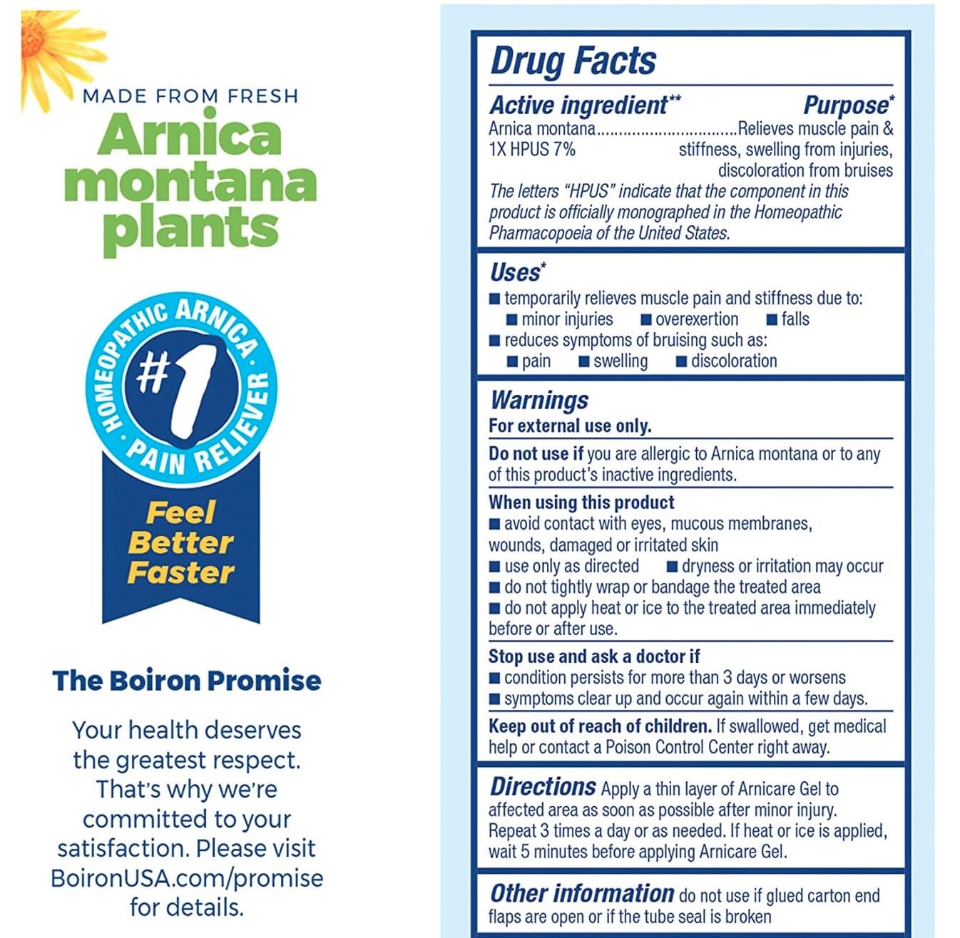 Boiron Arnicare 4.2oz Gel (Pack of 2) - Soothing Relief - Muscle & Joint Pain, Bruises, Swelling - Fragrance-Free Boiron Au supplements