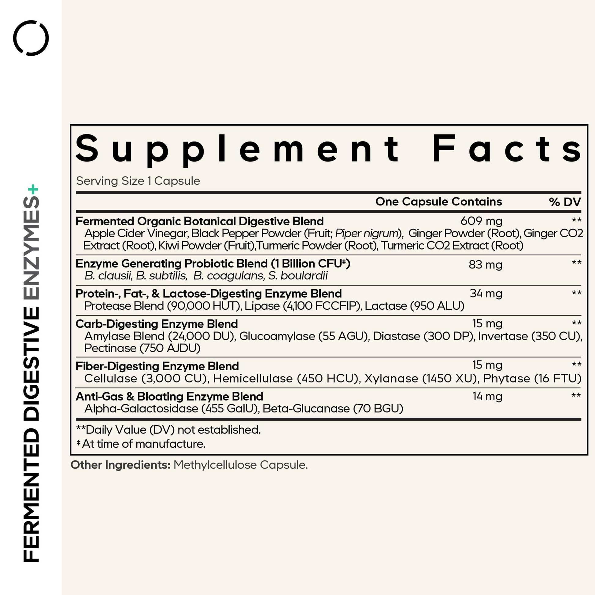 Codeage Fermented Digestive Enzymes Supplement 3-Month Supply - 14 Digestive Enzymes, Probiotics, Prebiotics, Fermented Botanicals, Plant-Based Multi Pancreatic Enzymes - 1 Capsule a Day - 90 Capsules Codeage Au supplements