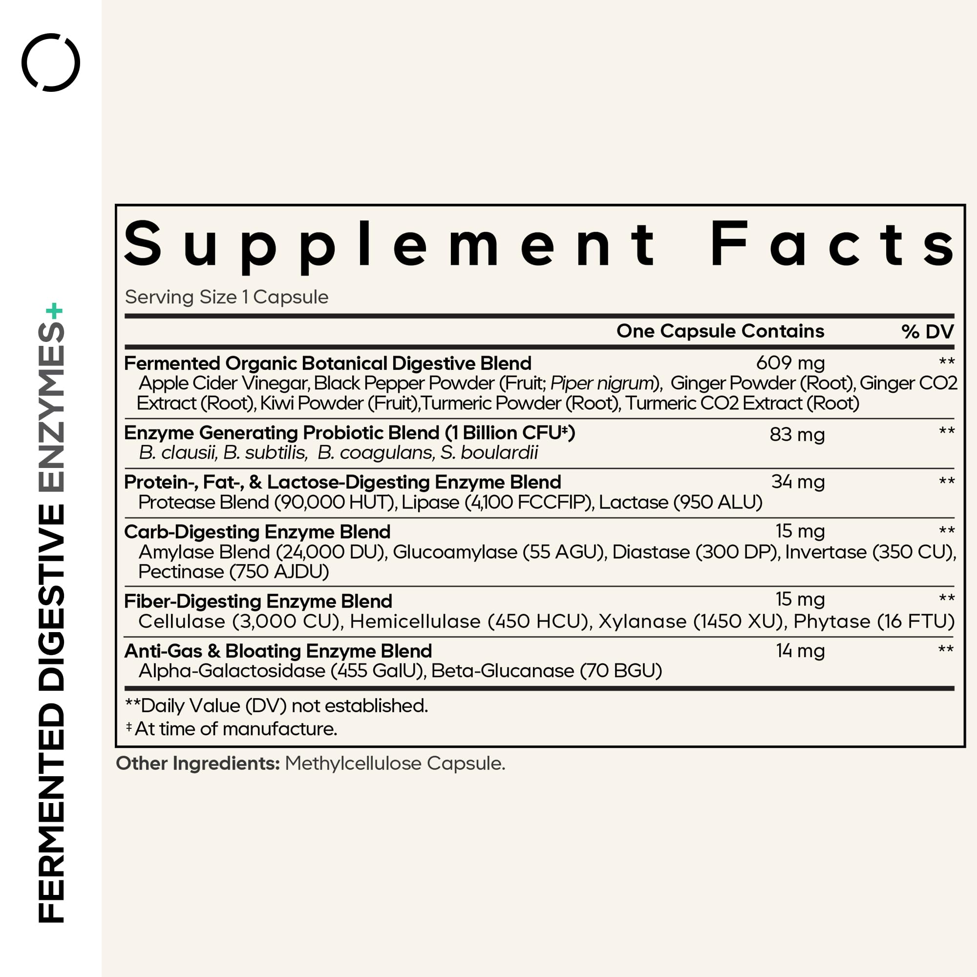 Codeage Fermented Digestive Enzymes Supplement 3-Month Supply - 14 Digestive Enzymes, Probiotics, Prebiotics, Fermented Botanicals, Plant-Based Multi Pancreatic Enzymes - 1 Capsule a Day - 90 Capsules Codeage Au supplements