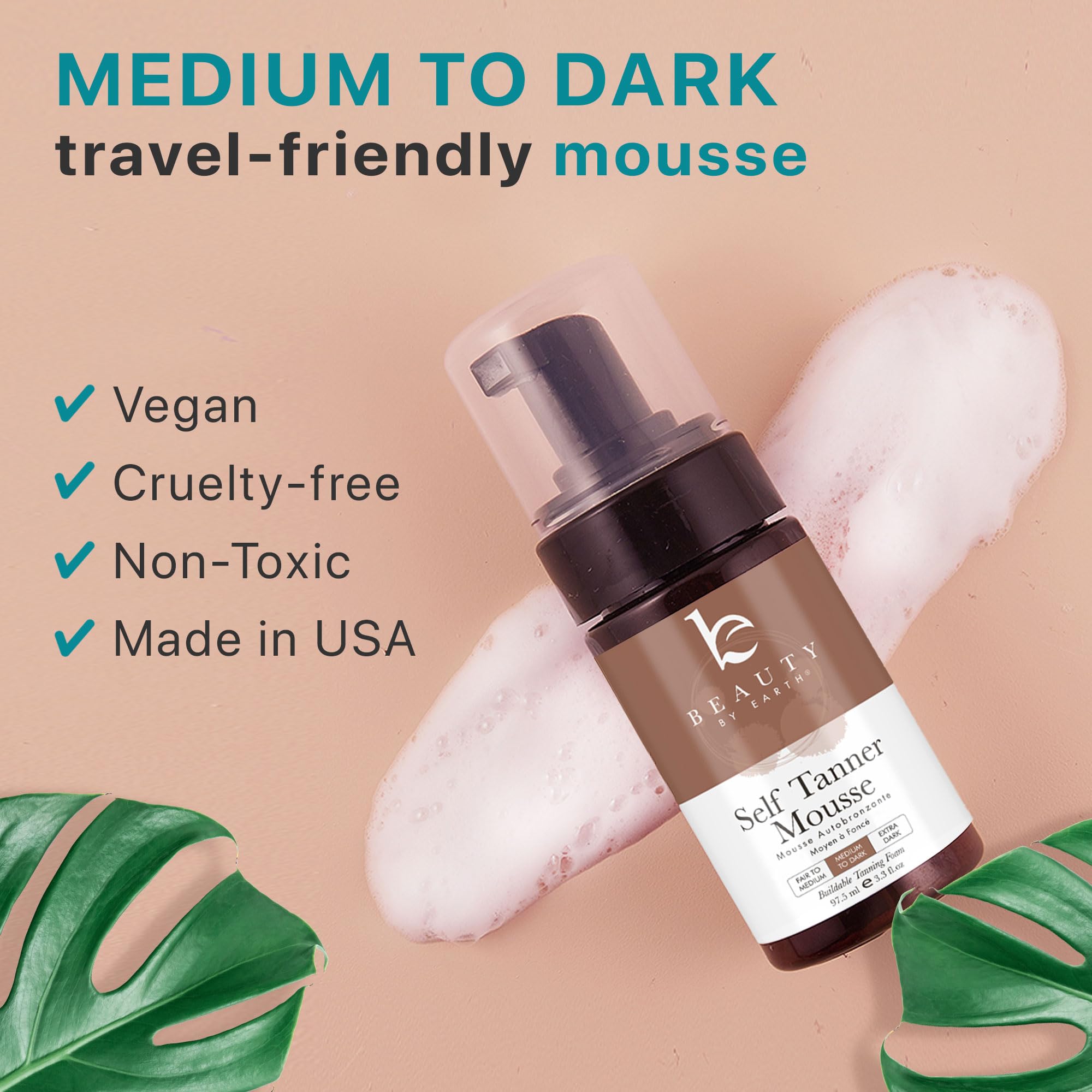 Self Tanner Tanning Mousse Kit - USA Made with Natural & Organic Ingredients Beauty by Earth Au supplements