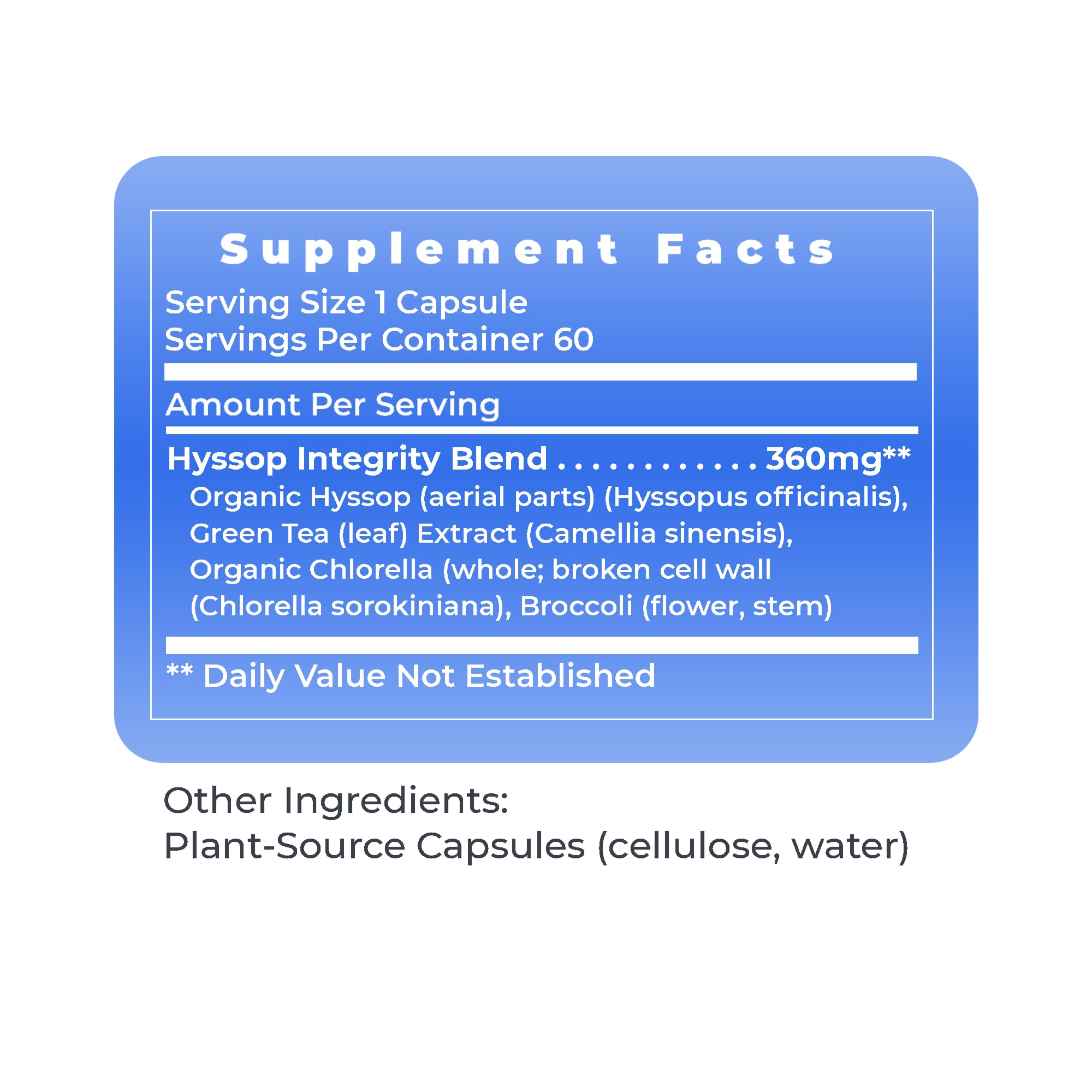 Premier Research Labs Hyssinol - Hyssop Herb, Hyssop Capsules, Wellness Pills with Organic Hyssop Dry Herb, Dietary Supplement with Green Tea, Antioxidant Support - 60 Vegetarian Capsules Premier Research Labs Au supplements