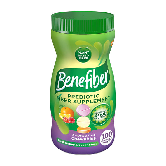 Benefiber Chewable Prebiotic Fiber Supplement Tablets for Digestive Health, Assorted Fruit Flavors BenefiberAU supplements