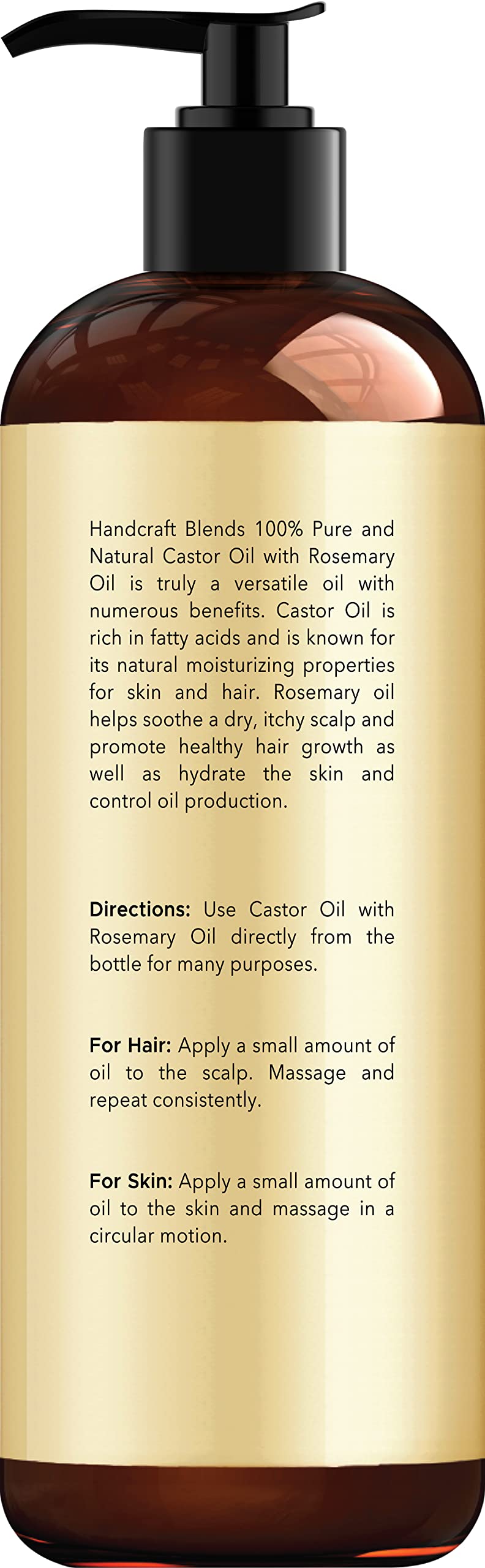 Handcraft Blends Castor Oil with Rosemary Oil for Hair Growth, Eyelashes, Eyebrows Handcraft Blends Au supplements