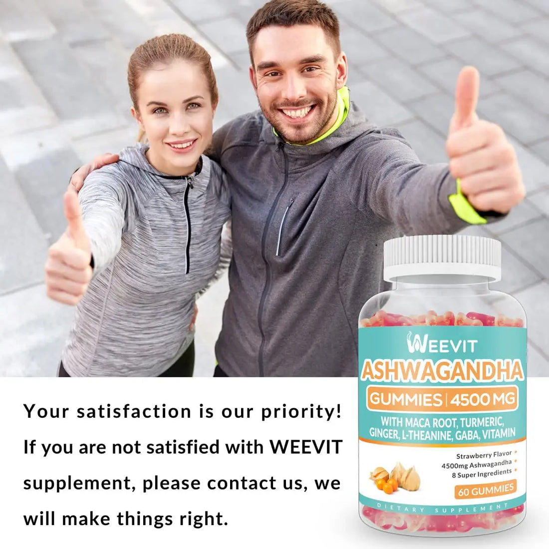 Ashwagandha Gummies 4500mg for Women & Men, Ashwagandha Gummy with Maca Root WEEVIT uk supplements