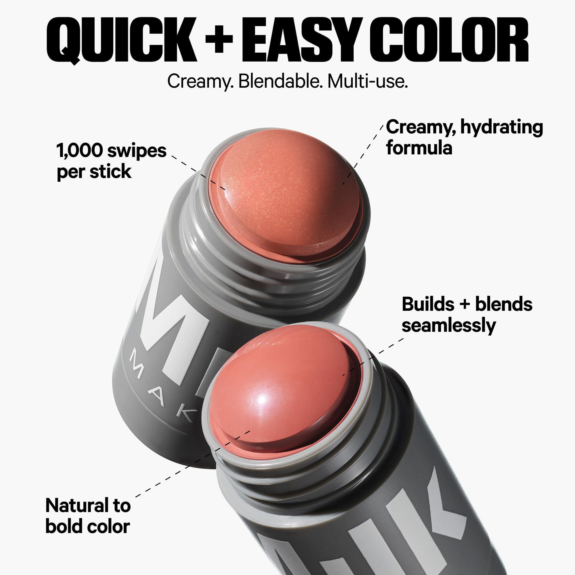 Milk Makeup Lip + Cheek Stick – Buildable Cream Blush + Lip Color w/Hydrating Mango Butter + Avocado Oil for a Natural Flush – Long-Lasting, Multiuse, Vegan Formula – Werk (Dusty Rose), 0.21 oz Milk Makeup Au supplements