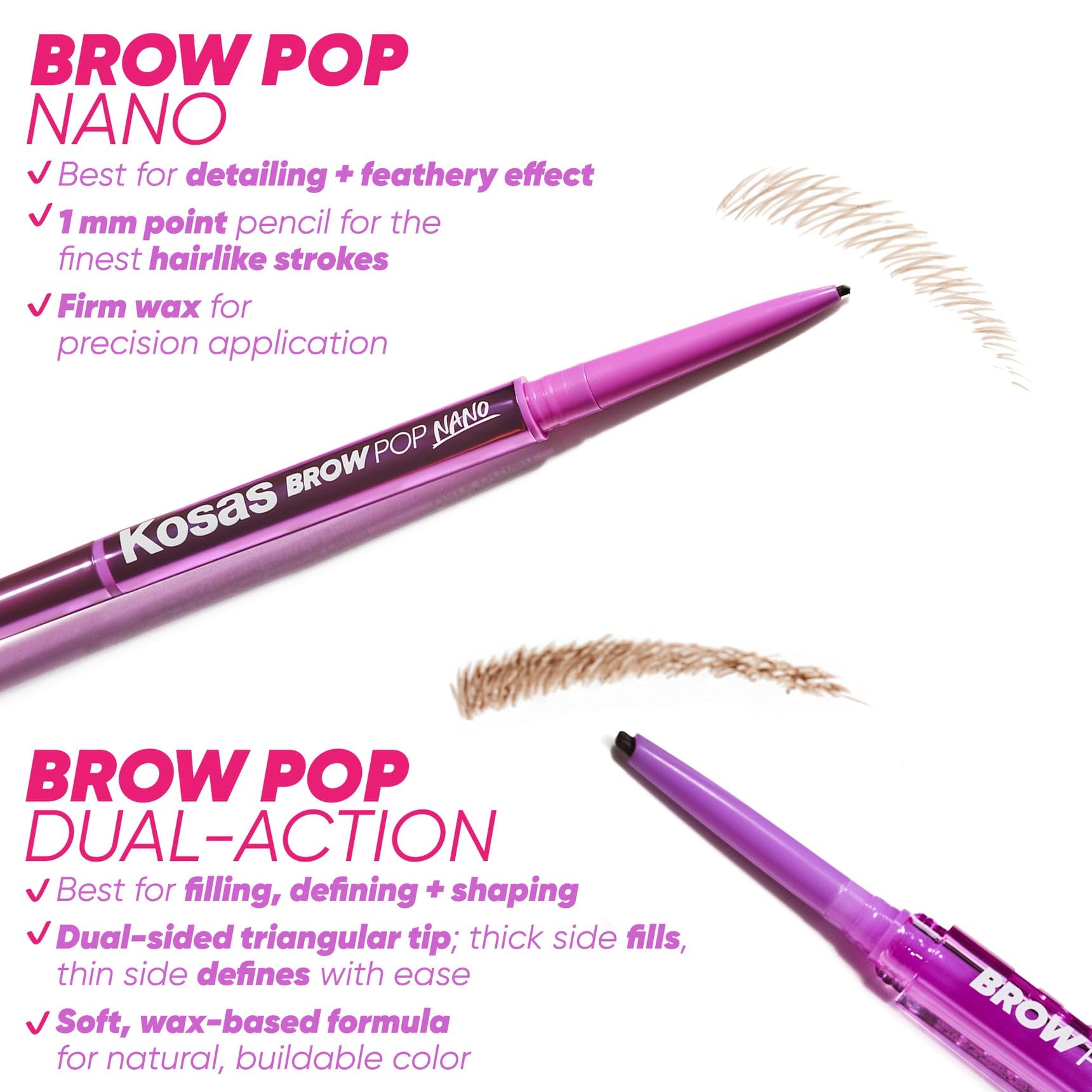 Kosas Brow Pop Eyebrow Pencil – Brow Pencil with Spoolie, Medium Brown Kosas Au supplements