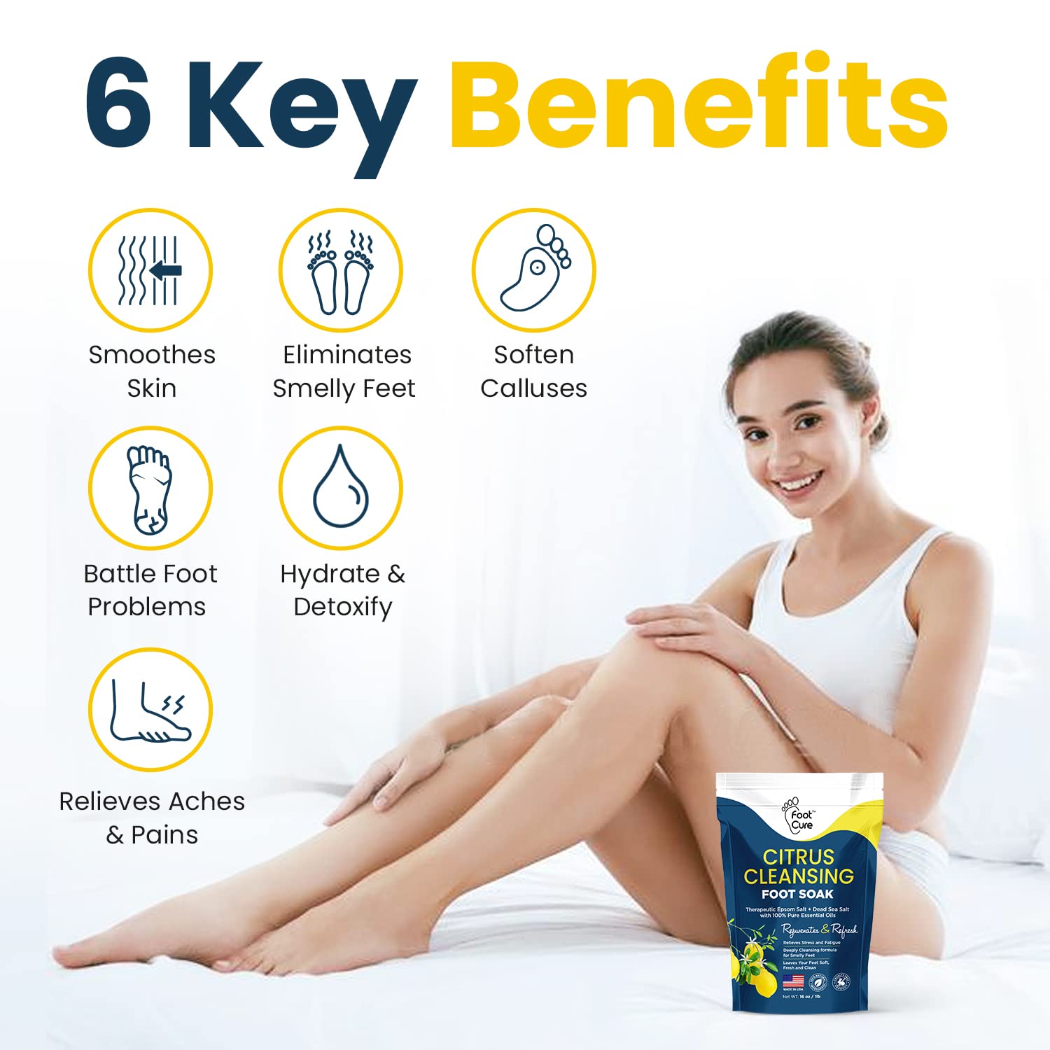 Citrus Detox Foot Soak With Epsom Salts - for Foot Callus, Immune Boost, Damaged Toenail FOOT CURE Au supplements