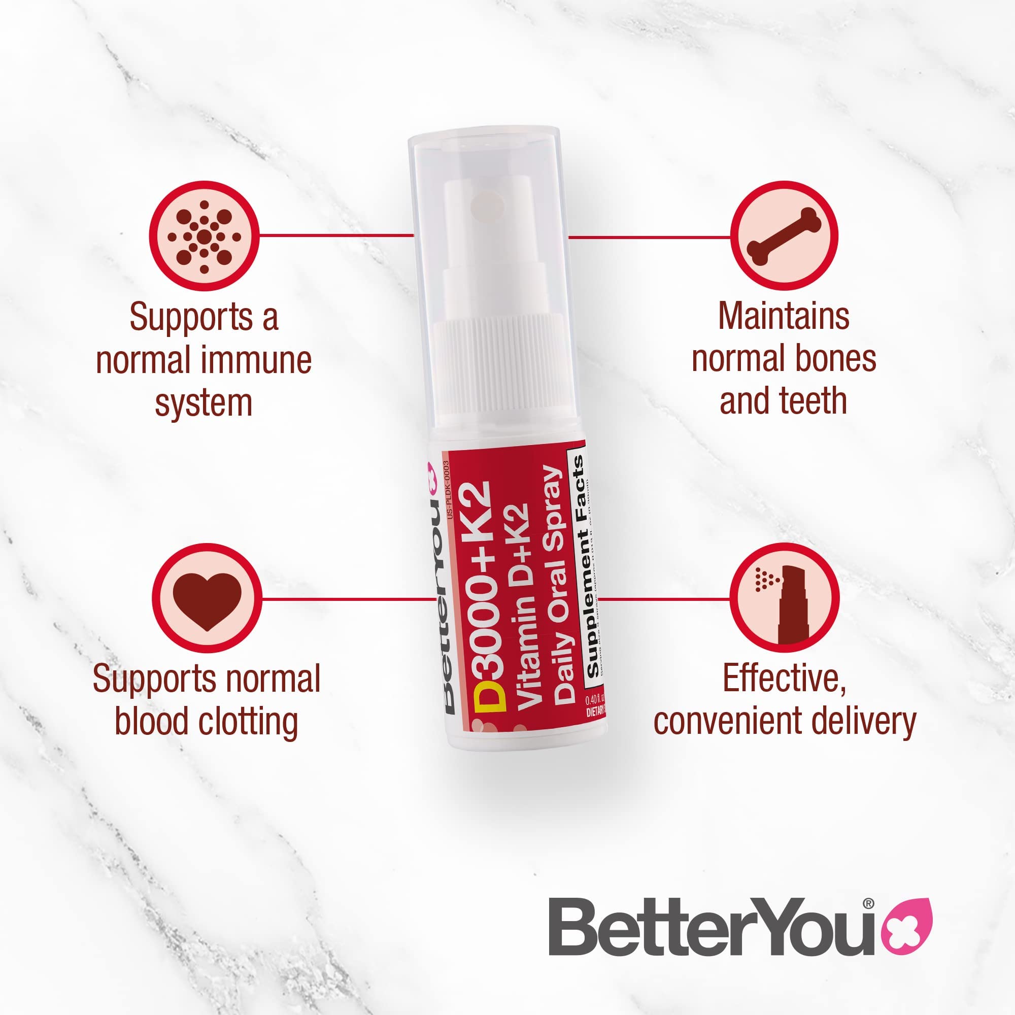 BetterYou D3000 + Vitamin D + K2 Spray 12ml BetterYou Au supplements