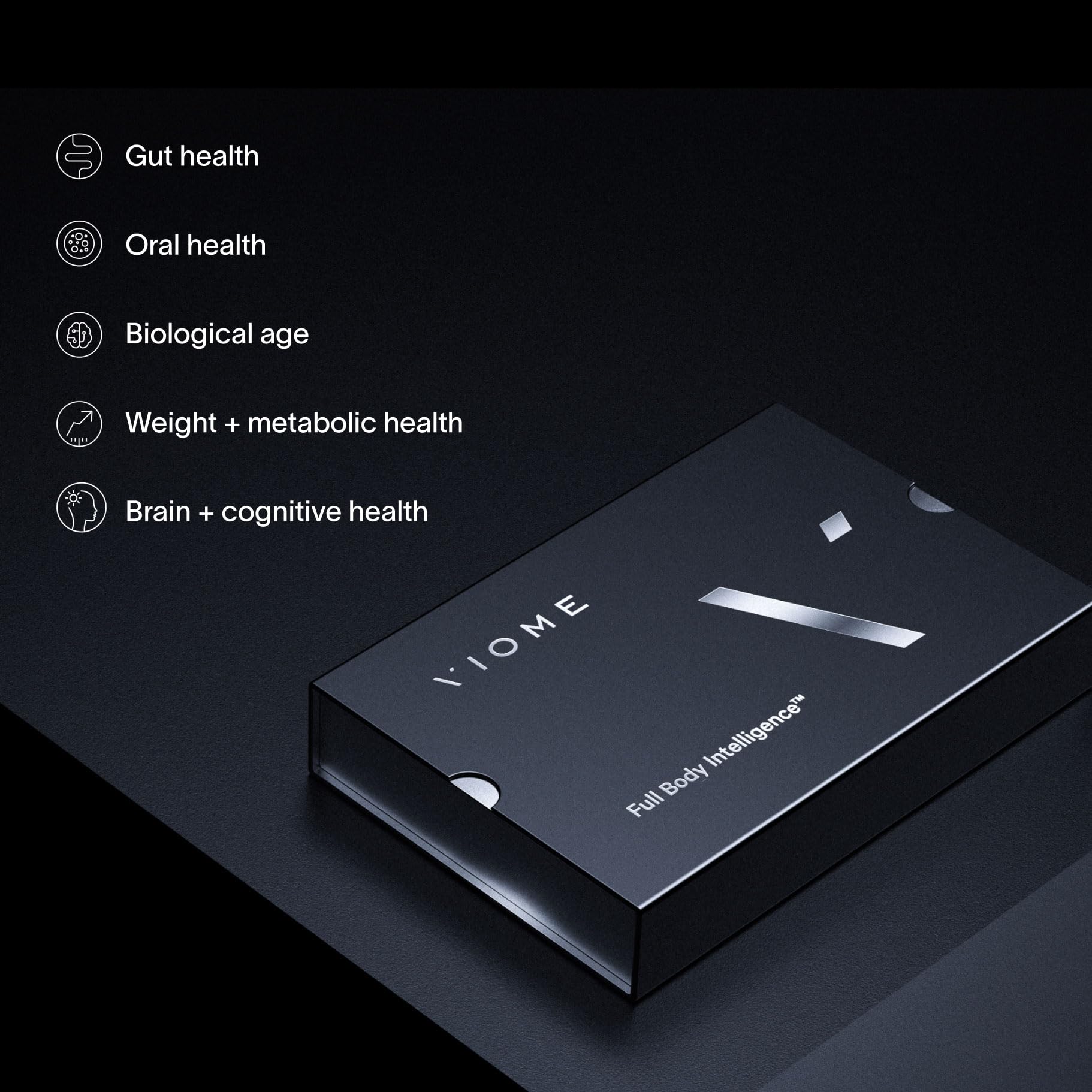 Viome at-Home Full Body Intelligence 3-in-1 Test Kit for Women & Men, 50+ Health Scores from Blood, Saliva, and Stool, Comprehensive Gut Microbiome Analysis, Biological Age, BioHacker Friendly ViomeUS supplements