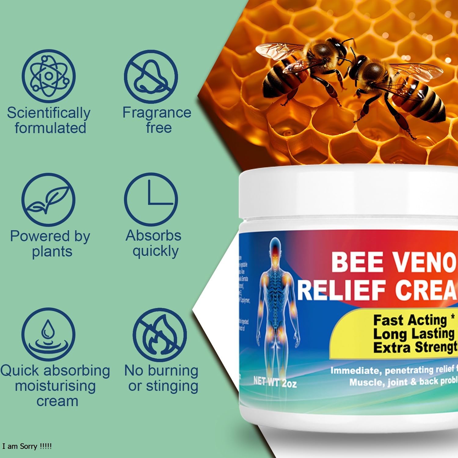 DUBOONAIO Bee Venom Joint Muscle Bone Cream, High Strength Fast Acting, Help for Back, Neck, Hand, Feet, Knee, Muscle, Shoulder, Wrist, Elbow, Hip, Nerve, Ankle, Foot Discomfort DUBOONAIO Au supplements