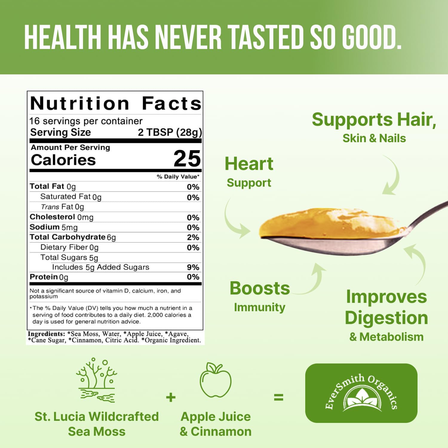 EverSmith Organics - Wildcrafted Irish Sea Moss Gel | Made in USA | Rich in Vitamins EverSmith Organics Au supplements