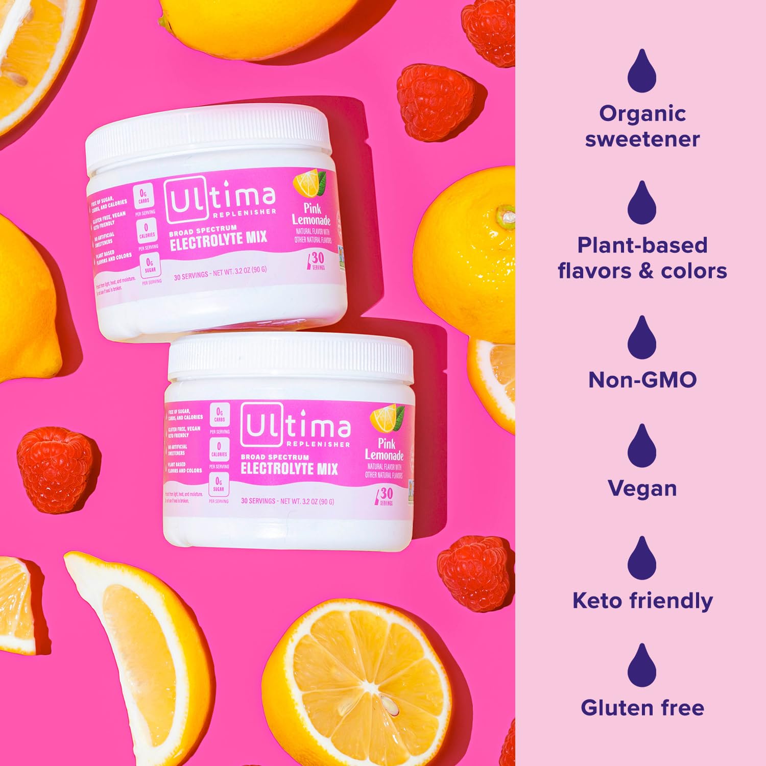 Ultima Replenisher Daily Electrolyte Drink Mix – Pink Lemonade, 30 Serving – Hydration Ultima Replenisher Au supplements