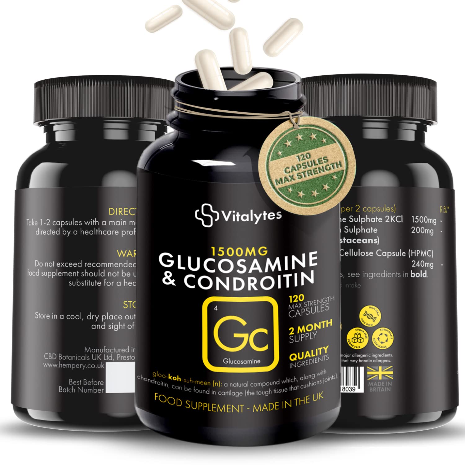 Vitalytes Marine Collagen Supplement 2400mg | 120 Marine Collagen Capsules Made in The UK Vitalytes Au supplements