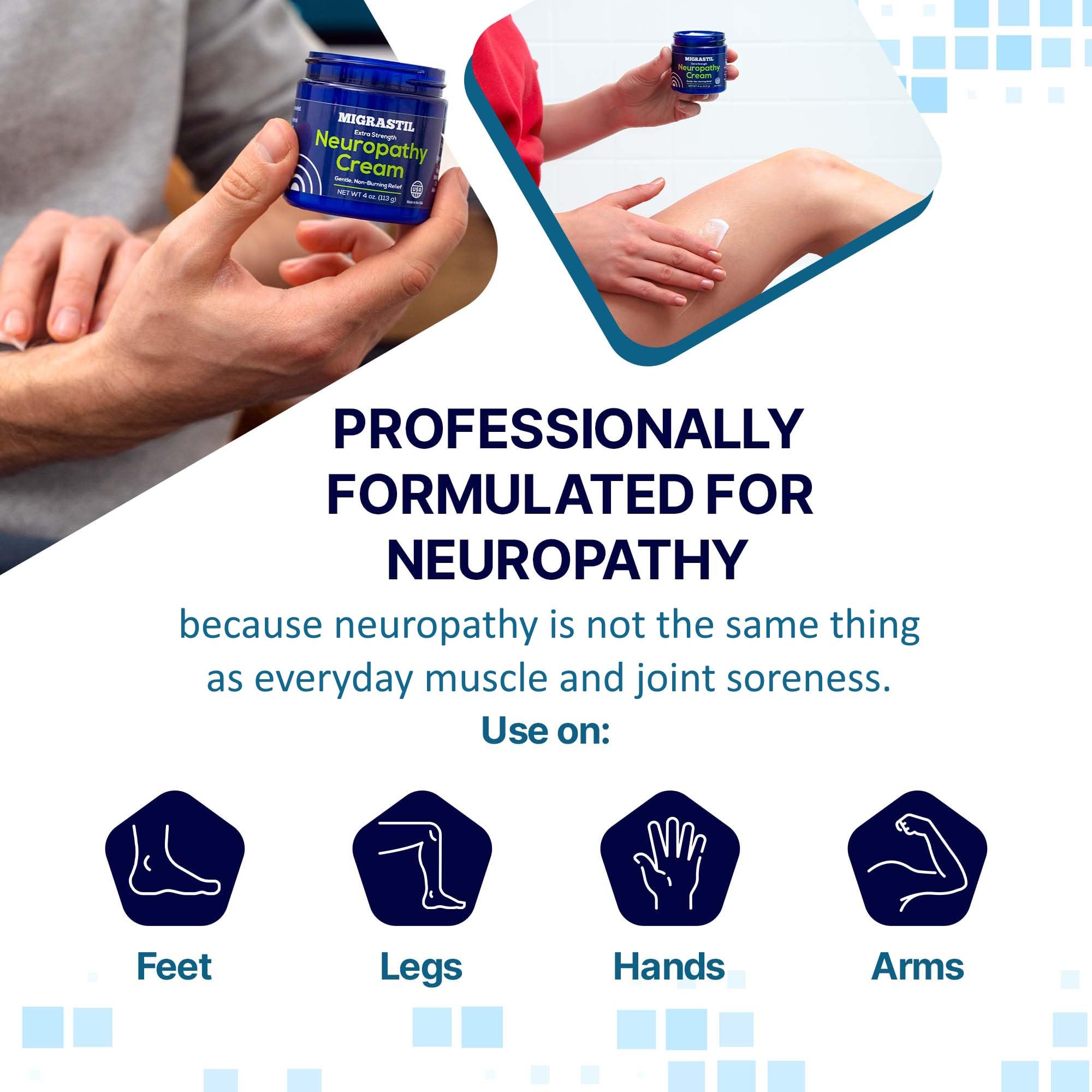 Basic Vigor Migrastil Extra Strength Neuropathy Cream (4 oz) and PainBlock Roll-On (3 oz) Bundle Basic Vigor Au supplements
