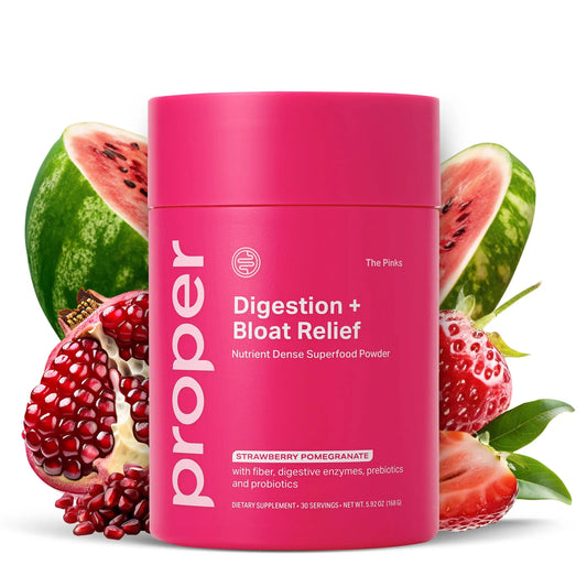 Proper, The Pinks Digestion and Bloat Relief. Drink Mix with Gut Health Probiotics, Prebiotics, Beet Root & Enzymes for Digestive Support. Bloating and Microbiome ProperAU supplements