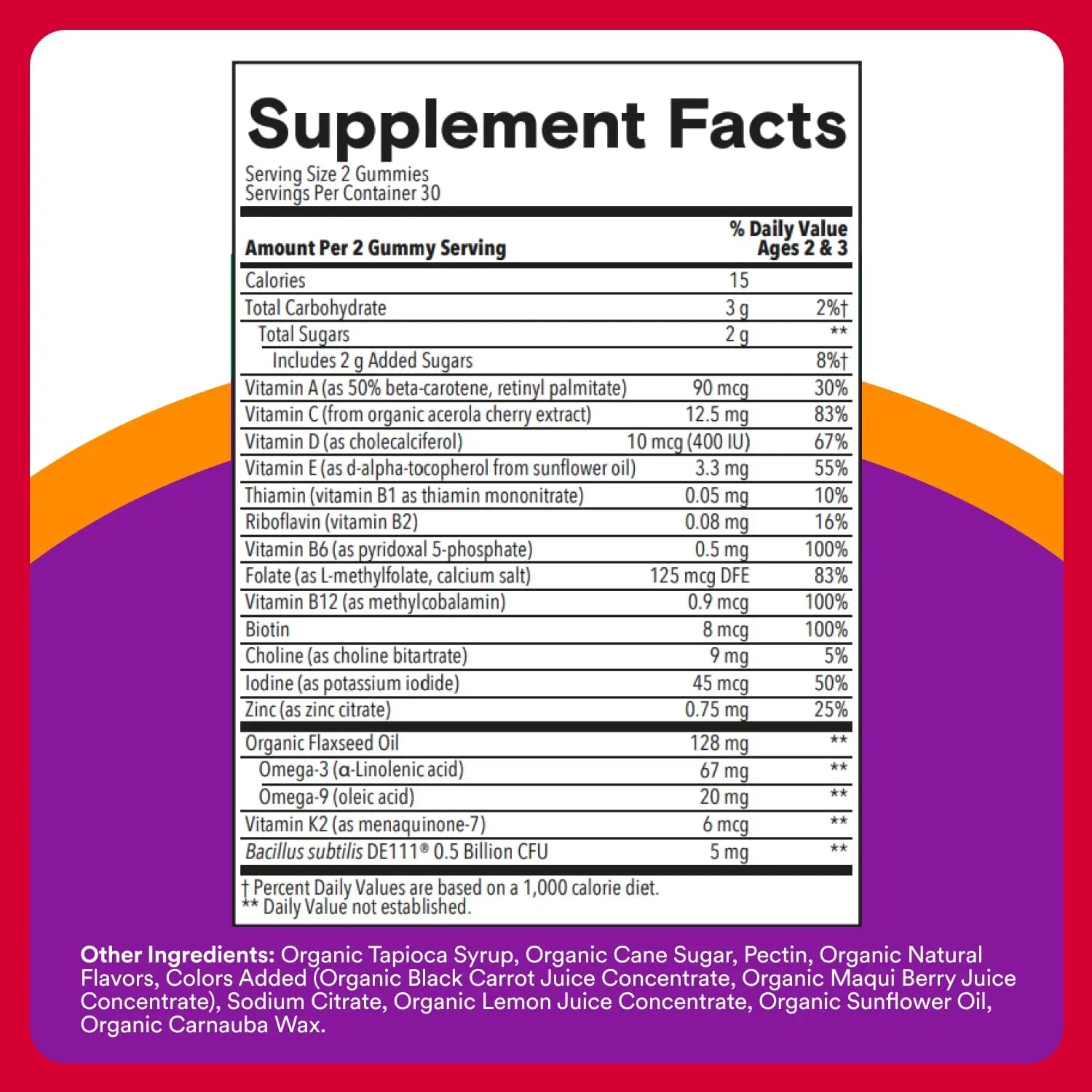 SmartyPants Organic Toddler Multivitamin Gummies: Probiotics, Omega 3 (ALA), Vitamin D3, C, Vitamin B12, B6, A, K & Zinc, Beta Carotene SmartyPants Au supplements