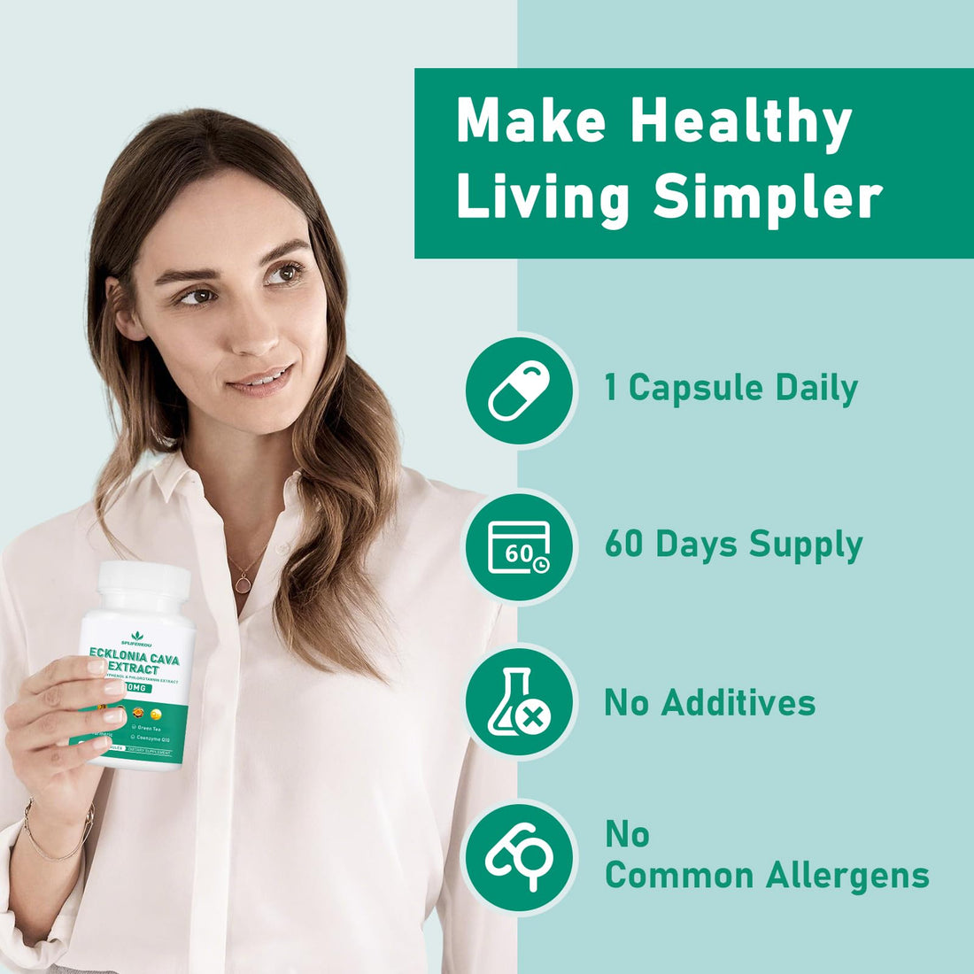 Spliferikou Ecklonia Cava Extract, 800mg, 60 Veggie Capsules with Fucoidan, Green Tea, Turmeric, CoQ10, Dietary Supplement Spliferkou Au supplements