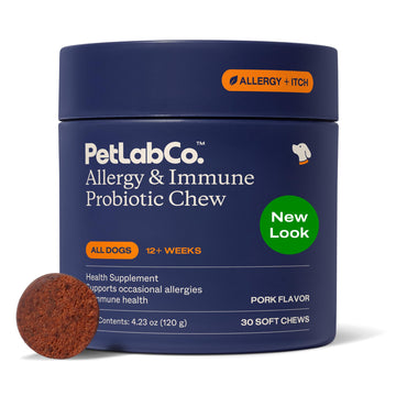 PetLab Co. Allergy & Immune Probiotics for Dogs, Support Seasonal Allergies, Gut & Digestive Health - Pork Flavor - 30 Soft Chews - Packaging May Vary PetLab Co. Au supplements