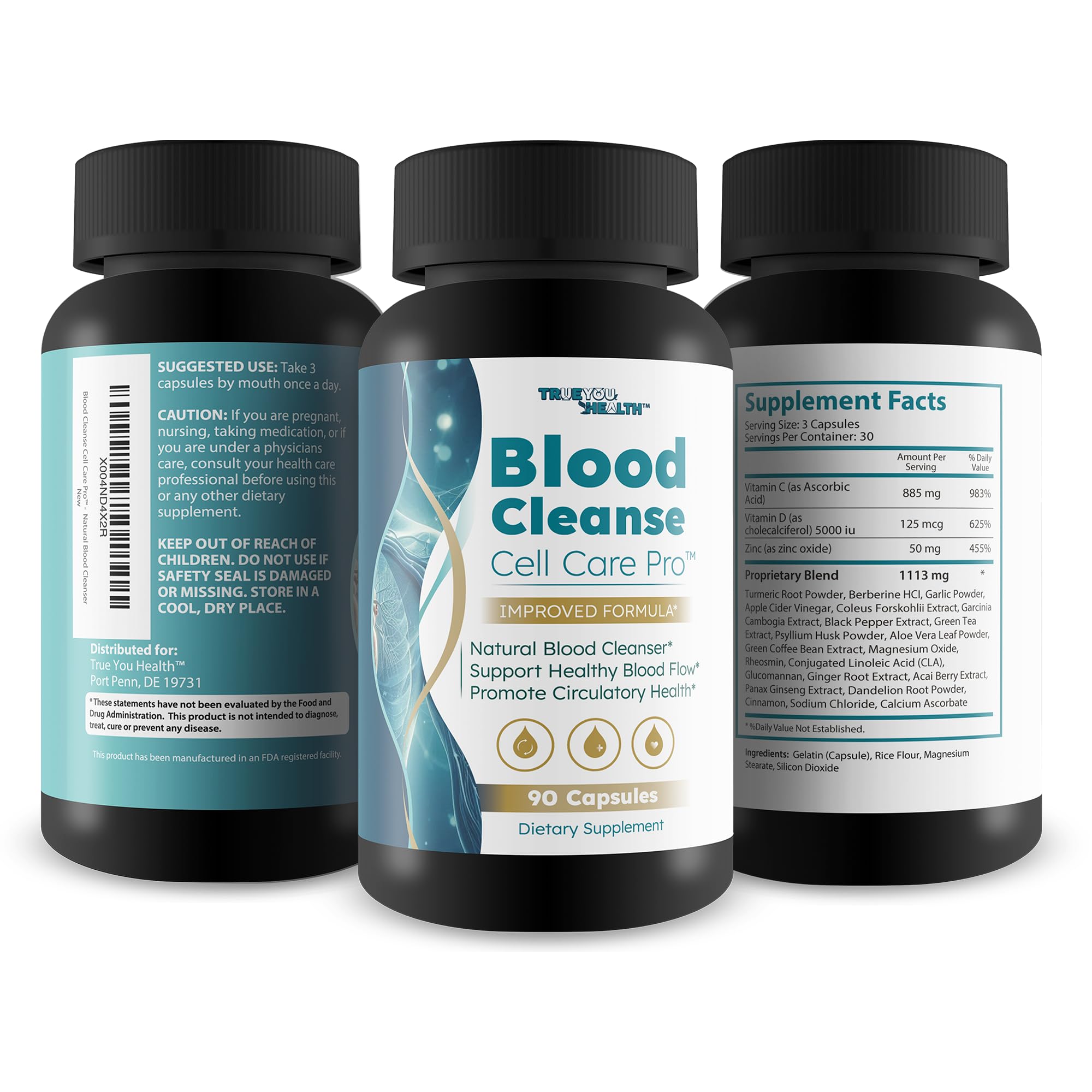 Blood Cleanse Cell Care Pro - Improved Formula - Our Best Blood Cleanse Detox - Cleanse Blood & Detox Body Cleanse - Full Body Cleanse - Sugar Detox Cleanse Pancreas Sweet Blood Cleanse Supplements True You Health Au supplements