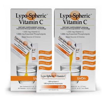 LivOn Laboratories - Lypo–Spheric Vitamin C – 1,000 mg Vitamin C & 1,000 mg Essential Phospholipids Per Packet – Liposome Encapsulated for Improved Absorption – Non–GMO - 2 Pack (60 Count) LivOn Laboratories Au supplements