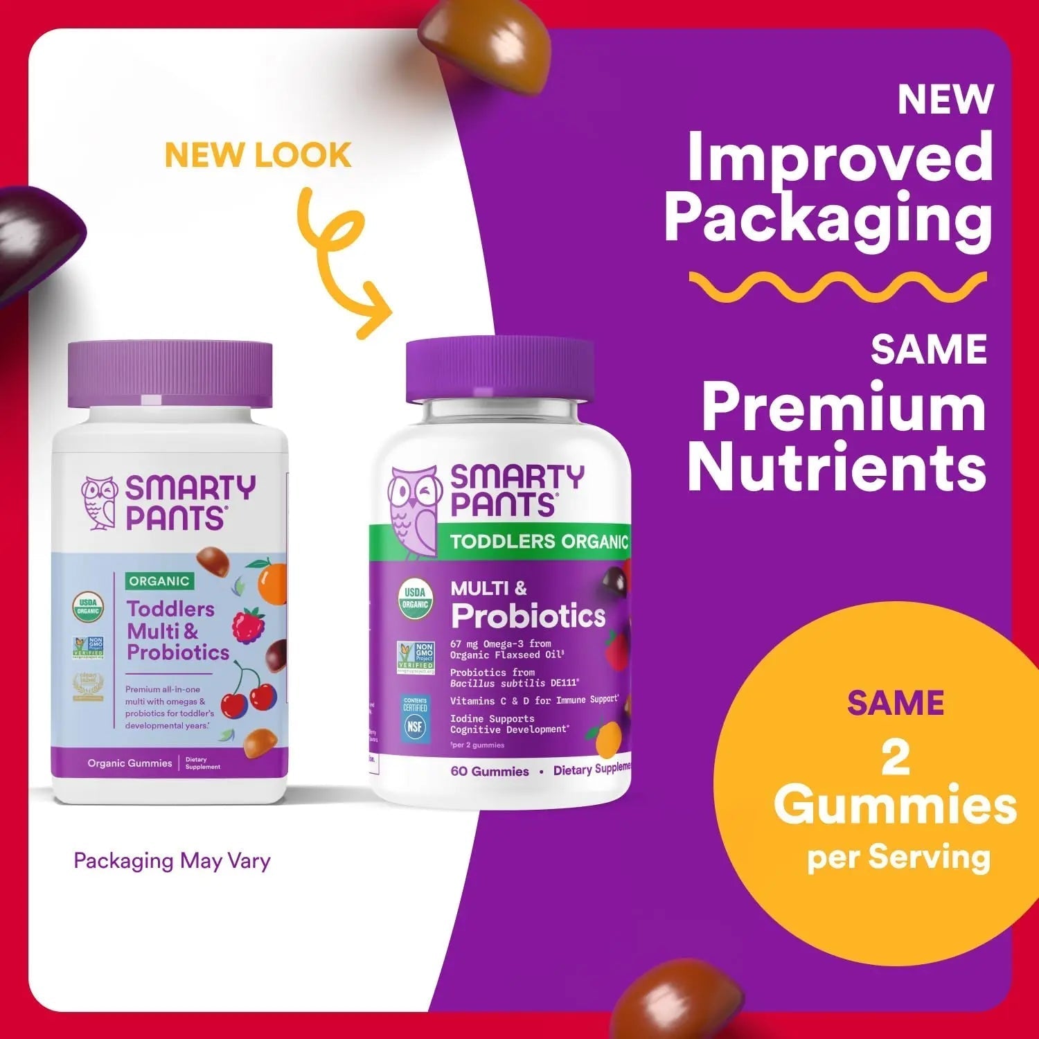 SmartyPants Organic Toddler Multivitamin Gummies: Probiotics, Omega 3 (ALA), Vitamin D3, C, Vitamin B12, B6, A, K & Zinc, Beta Carotene SmartyPants Au supplements