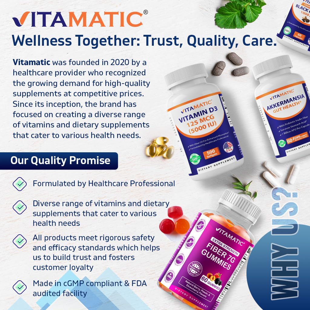 Vitamatic NAD Nicotinamide Riboside Supplement 1300mg 60 Ct - Support Healthy Aging, Cellular Energy Production, Made with Riboside, Quercetin, Resveratrol, Green Tea, & Acai Powder Vitamatic Au supplements