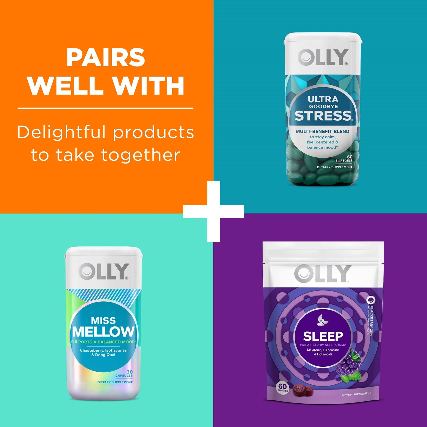 OLLY Hello Happy Gummy Worms, Mood Support Gummies For Adults,* Saffron Extract, Vitamin D, Tropical Zing Flavored, 30 Day Supply - 60 Count OLLY buy supplements Au
