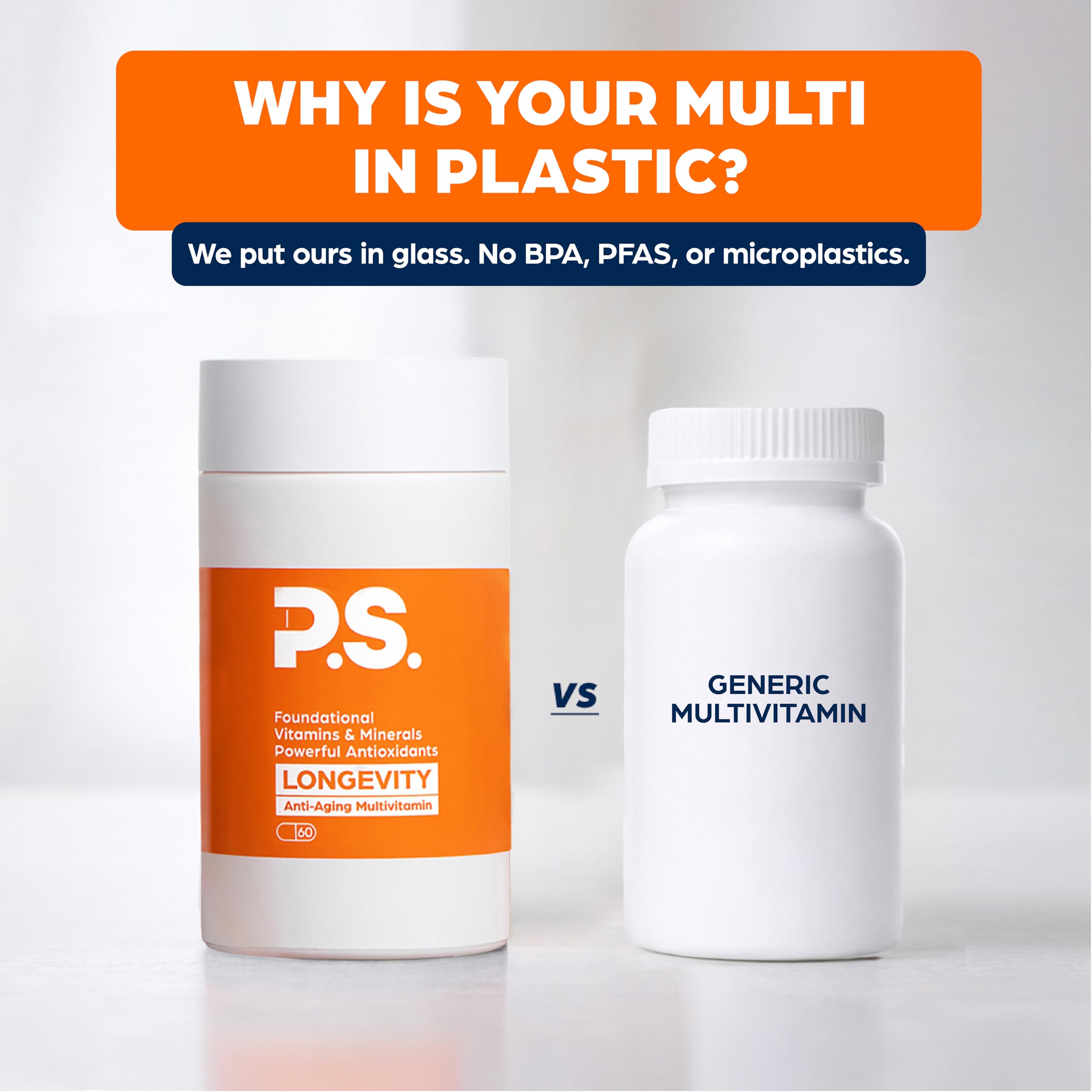 PS Longevity Supplement – Anti-Aging Multivitamin for Men & Women – Premium Methylated B Vitamins, CoQ10, NR, Urolithin A & Natural Antioxidants – Cellular Health, Energy & Memory – 2 Month Supply PS Au supplements