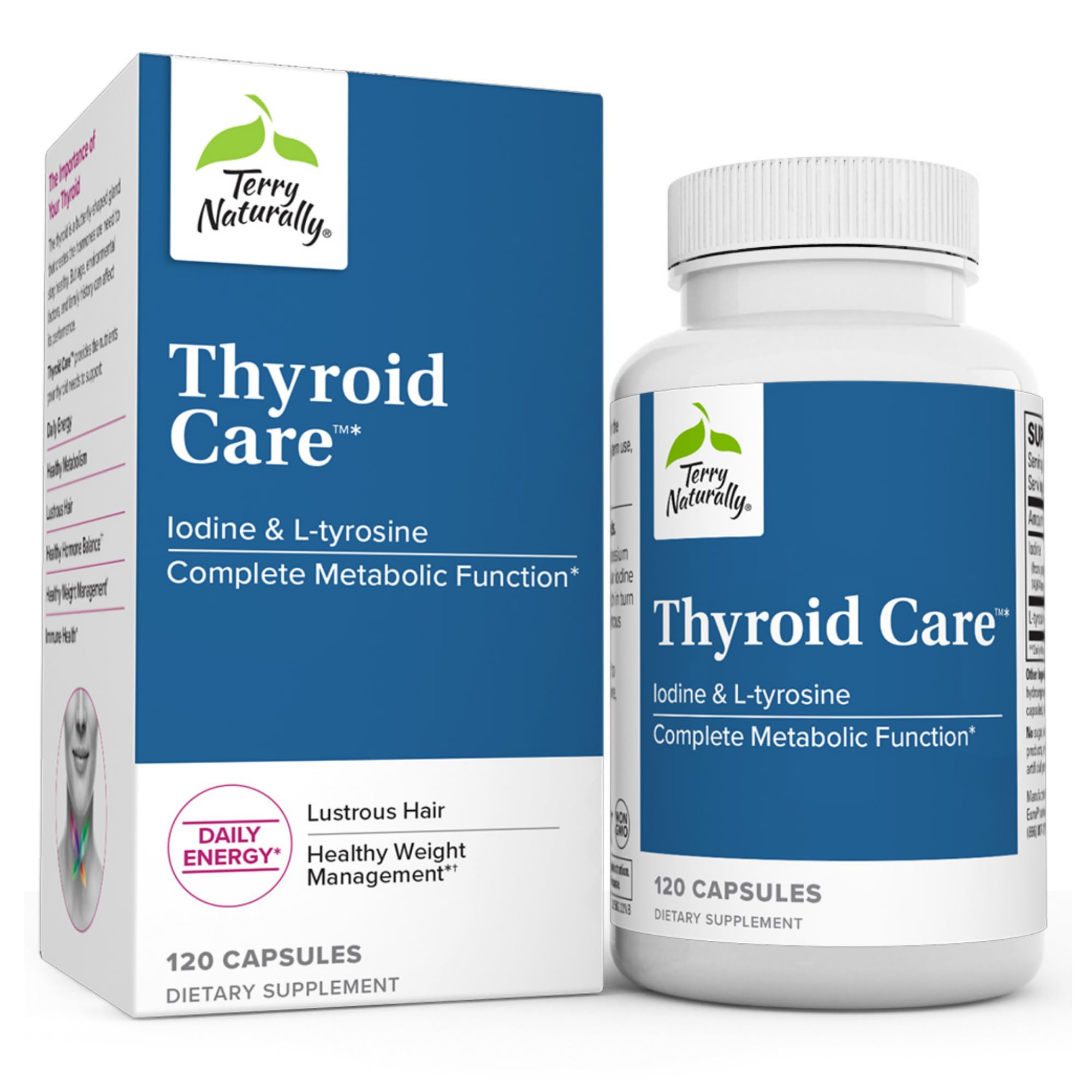 Terry Naturally Thyroid Care - 120 Capsules - Complete Metabolic Function - with Iodine Terry Naturally Au supplements