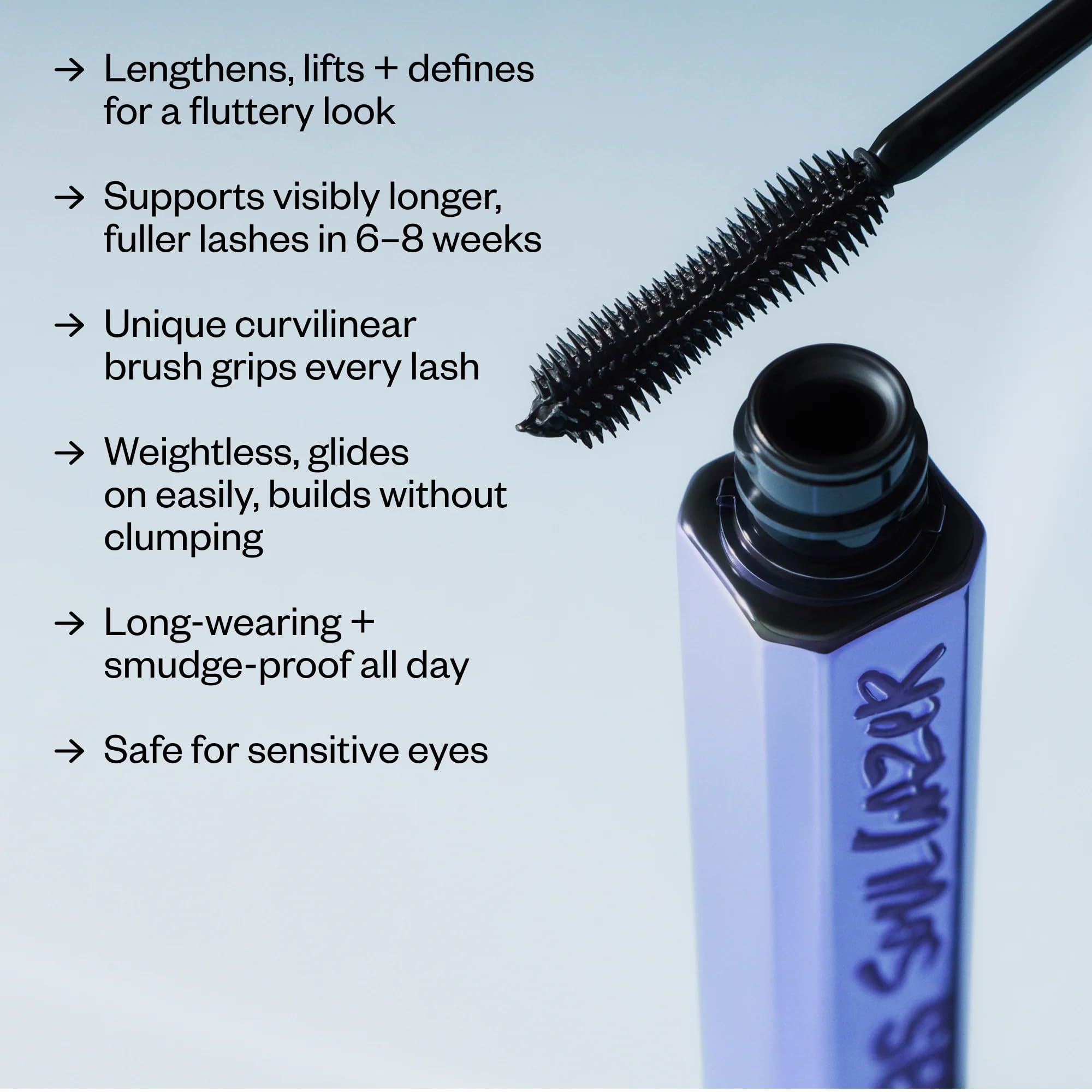 Kosas Soulgazer Lengthening + Lifting Peptide Mascara – Smudge-Proof, Clump-Free Mascara + Lash Serum 2-in-1 for Long, Defined Lashes – Curvilinear Molded Brush, Vegan, Sensitive-Eye Safe Kosas Au supplements