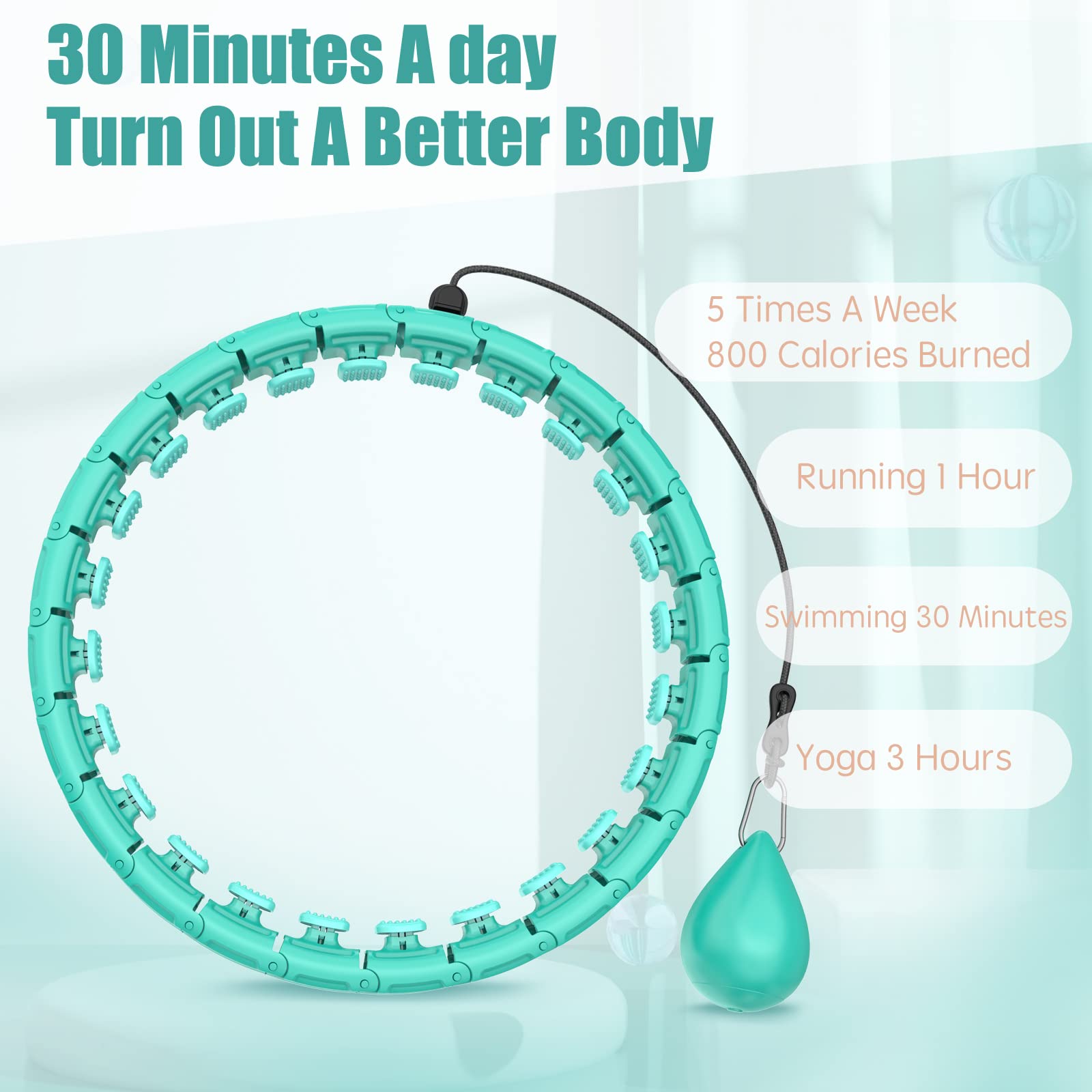 OurStarry 32 Knots Weighted Workout Hoop Plus Size, Smart Waist Exercise Ring OurStarry Au supplements