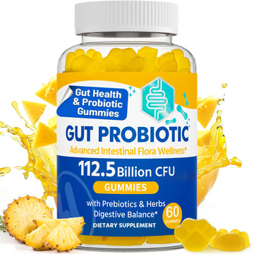 Gut Health & Probiotic Gummies, 112.5 Billion CFU, Sugar Free - 8 Strains + Prebiotics + Herbs - for Digestive, Immune, Diarrhea & Bloating - Gut Health for Women & Men, 60 Counts Probiotics Gummies VIOAFSLSE Au supplements