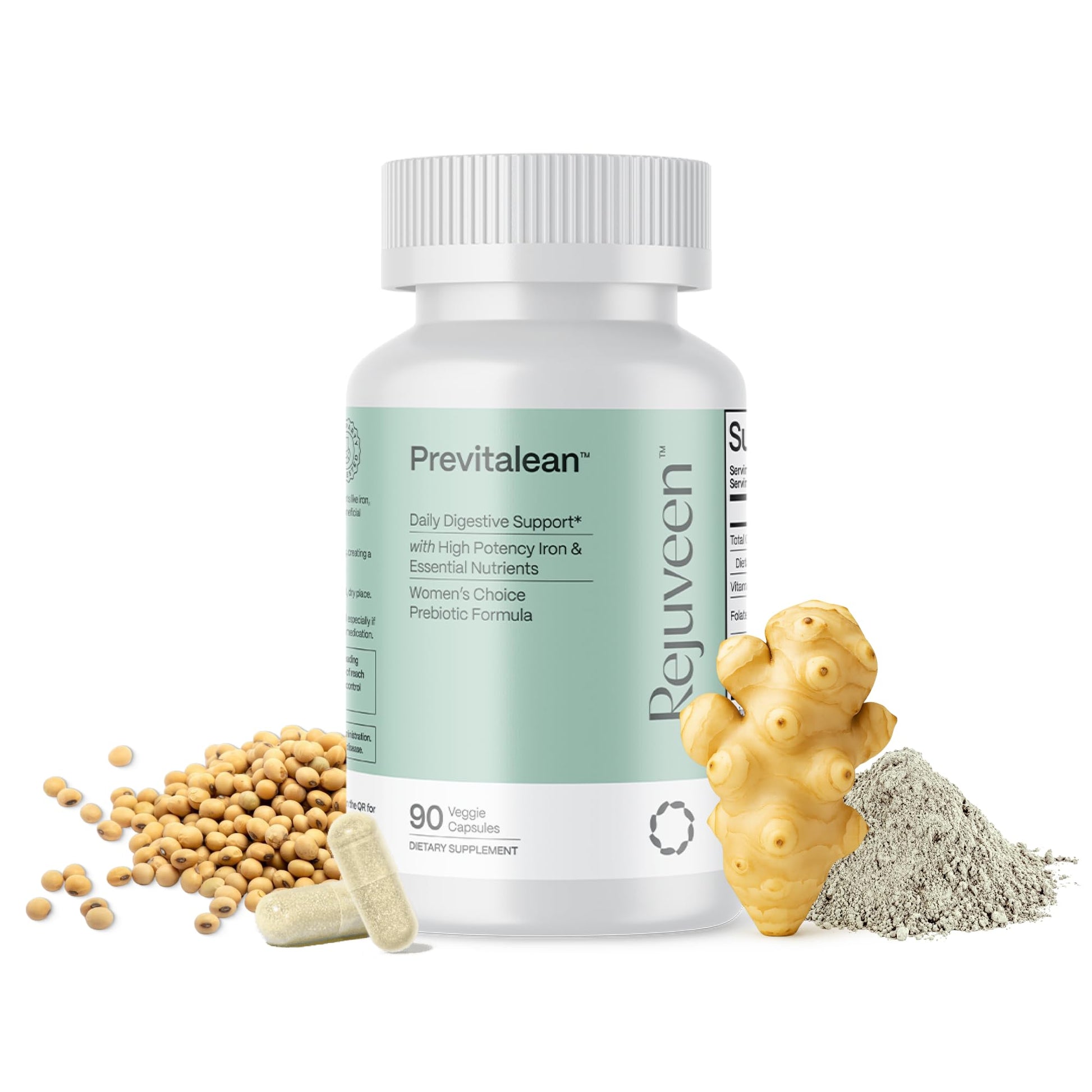 Rejuveen Previtalean | Prebiotic Fiber Supplement for Women | Supports Gut Health & Red Blood Cell Production | Contains Highly Bioavailable Iron, Folate & Vitamin B12 | 90 Ct, 30 Servings Rejuveen Au supplements