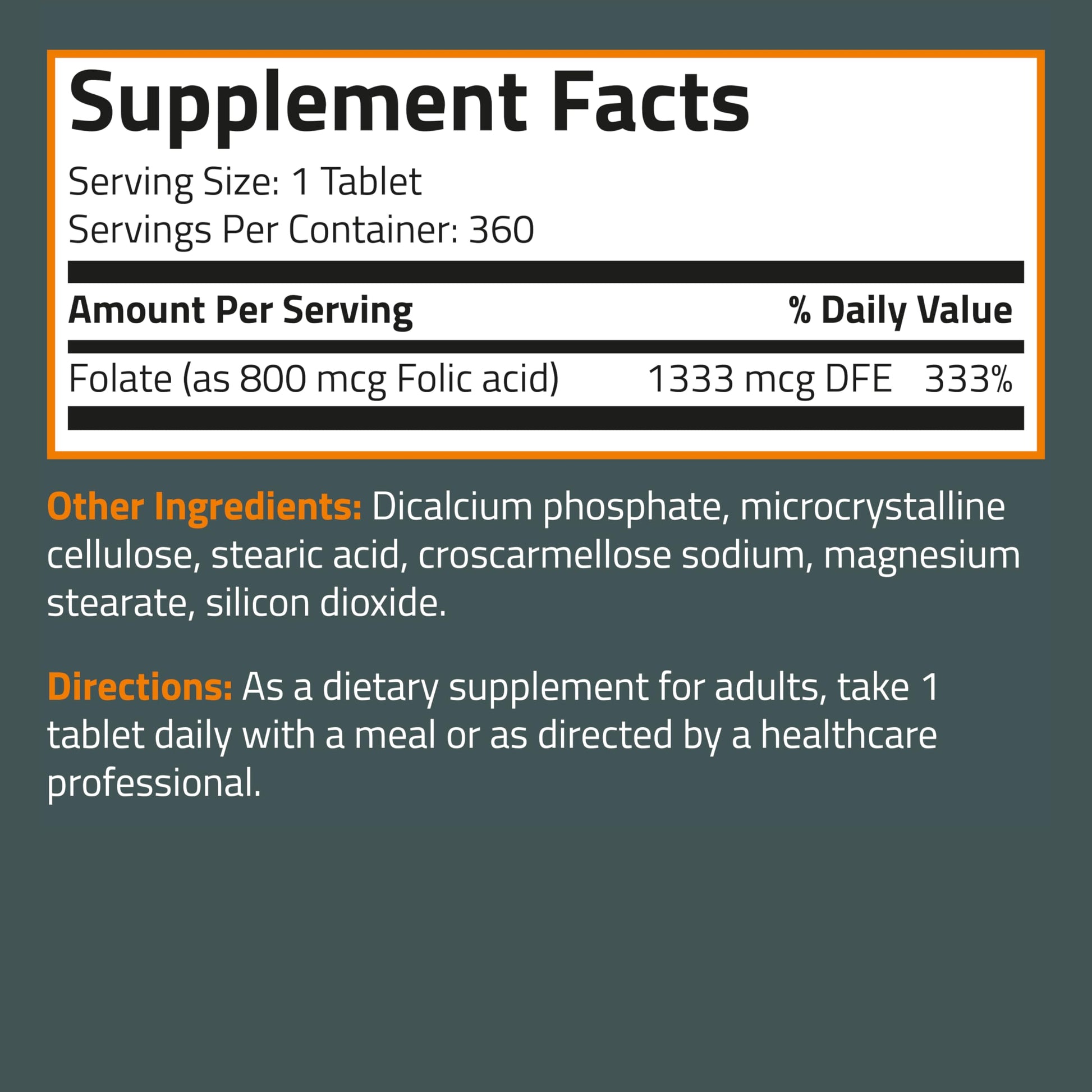 Bronson Folic Acid 800 MCG Supports Prenatal Development, 1 Year Supply, Non-GMO Bronson Au supplements