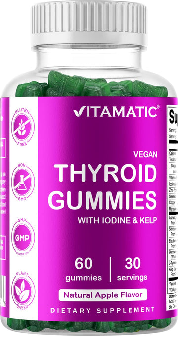 Vitamatic Vegan Thyroid Support Gummies with Iodine & Kelp - 60 Count - Improve Your Vitamatic Au supplements