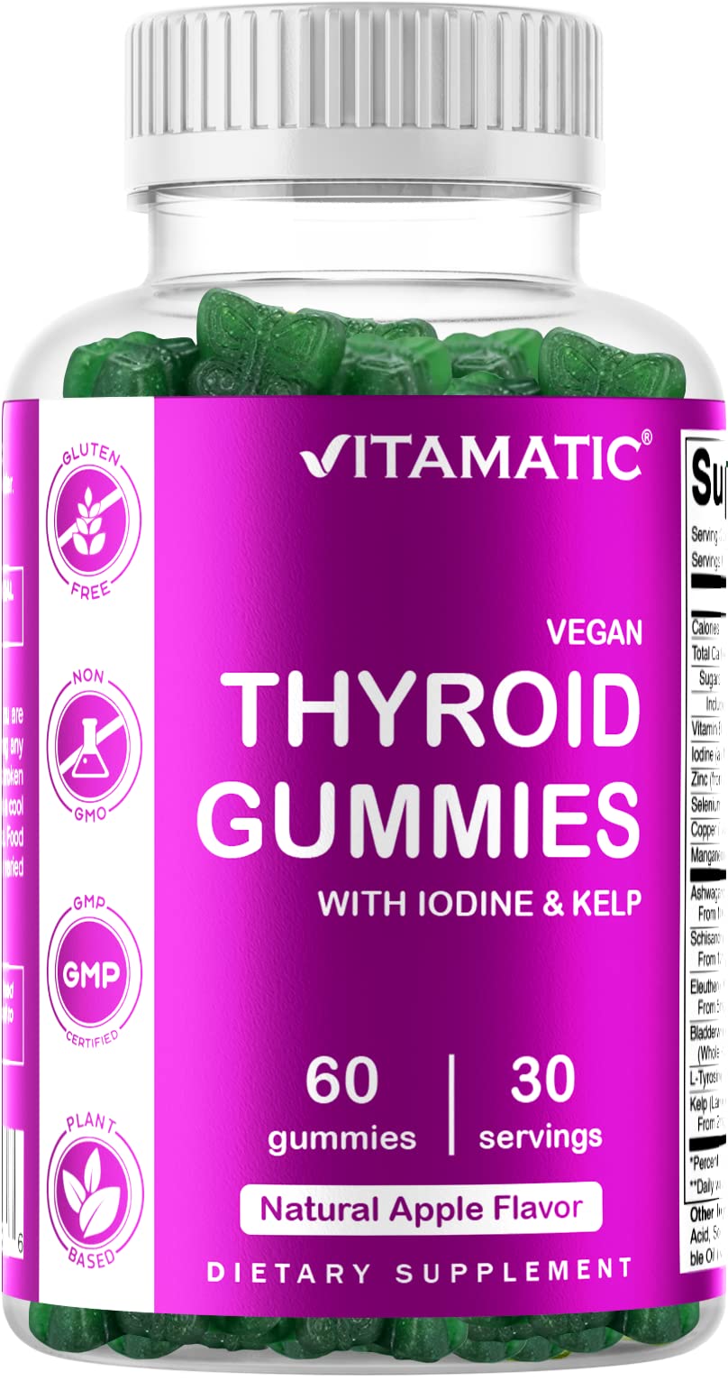 Vitamatic Vegan Thyroid Support Gummies with Iodine & Kelp - 60 Count - Improve Your Vitamatic Au supplements