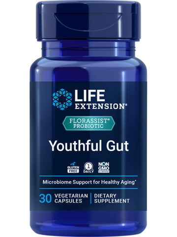 Life Extension FLORASSIST® Probiotic Youthful Gut, Healthy Aging Supplement, postbiotic and probiotic Blend, Heart and Gut Health, Non-GMO, 1-Daily, Gluten-Free, Vegetarian, 30 Capsules Life Extension Au supplements