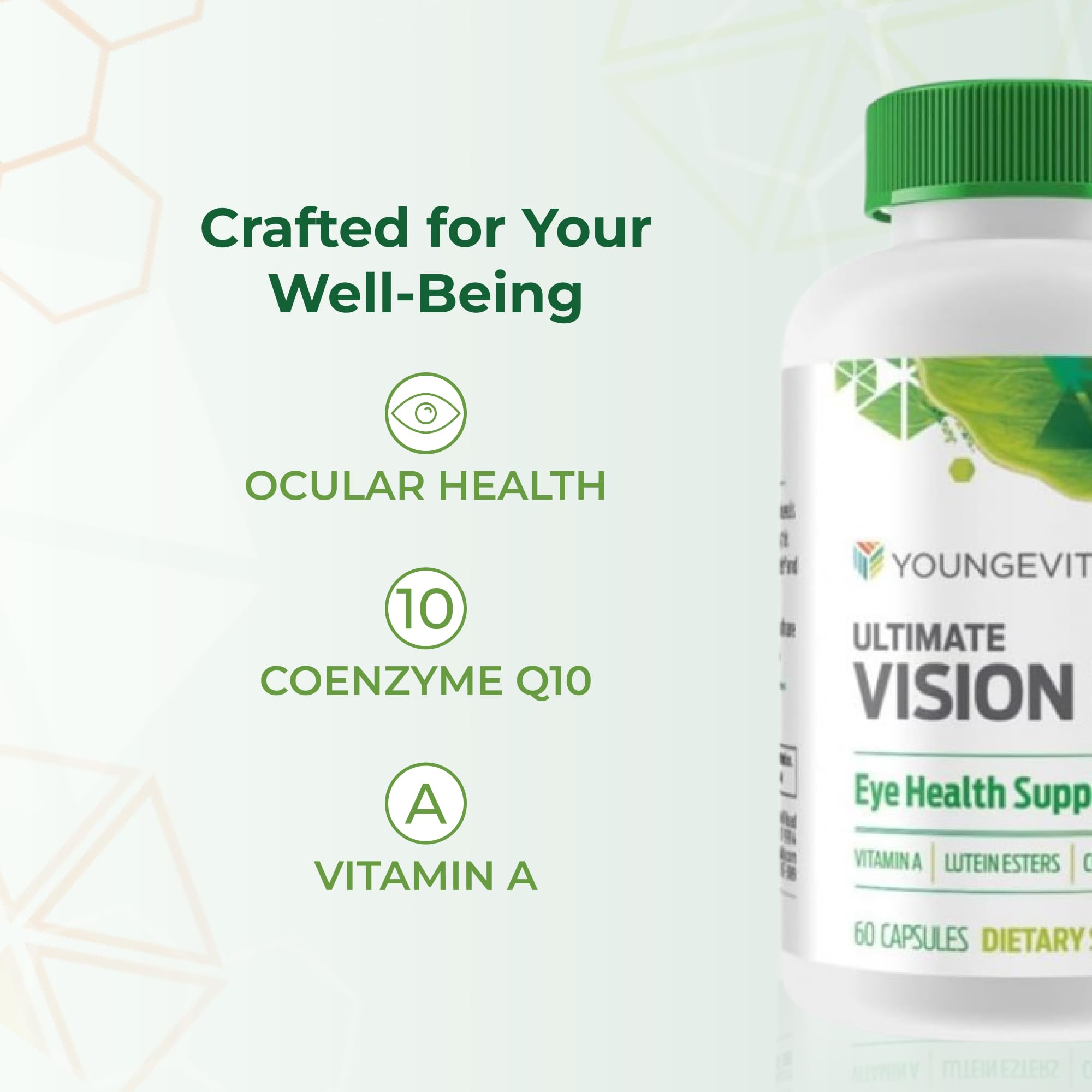 Youngevity Ultimate Vision FX™ - Eye Vitamin & Mineral Supplement Blend - Lutein, CoQ10, Vitamins A, C, E, Zinc, Chromium, Selenium for Eye Health (60 Capsules) Youngevity Au supplements
