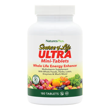 NaturesPlus Ultra Source of Life Multivitamin - 180 Mini-Tablets - with Whole Foods, Herbs, Lutein & Enzymes - Vegetarian, Gluten Free - 30 Servings NaturesPlus Au supplements