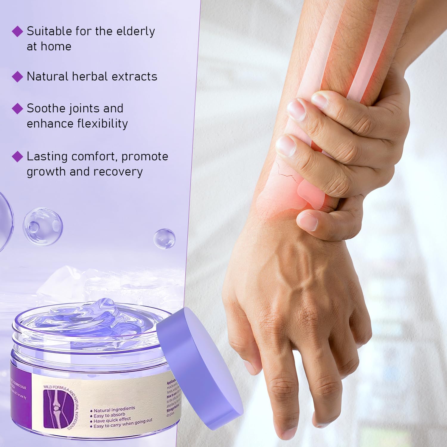 Soothing Relief Massage Gel, Joint Gel Purple Gel Cooling Activities Throughout The Body, Soothing Knees, Lumbar, Neck, Back, Shoulders, Hands, and Feet iaredon Au supplements