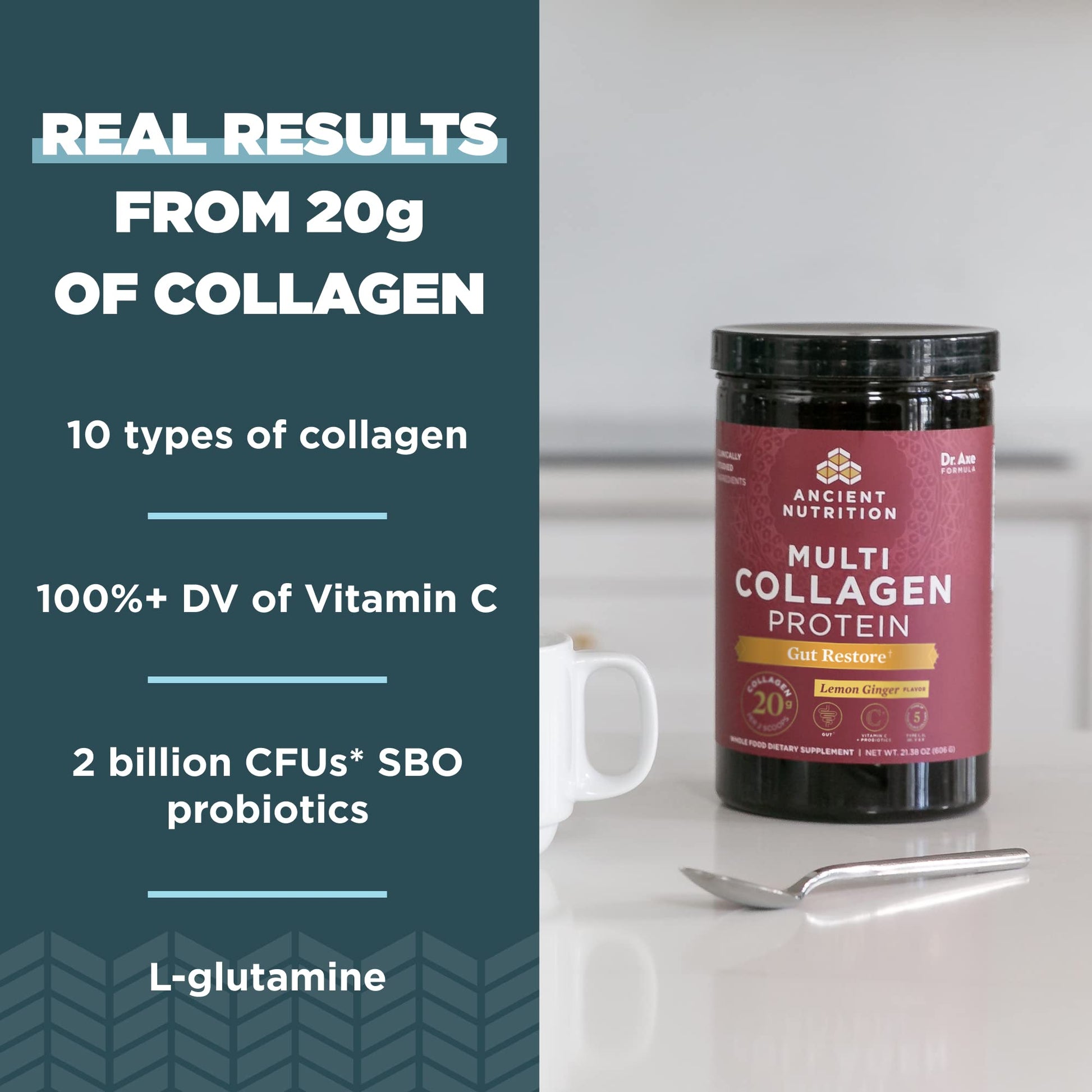 Ancient Nutrition Collagen Powder Protein, Multi Collagen Protein, Hydrolyzed Collagen Peptides Supports Skin and Nails, Joint Supplement (Gut Restore, 20 Servings) Ancient Nutrition Au supplements