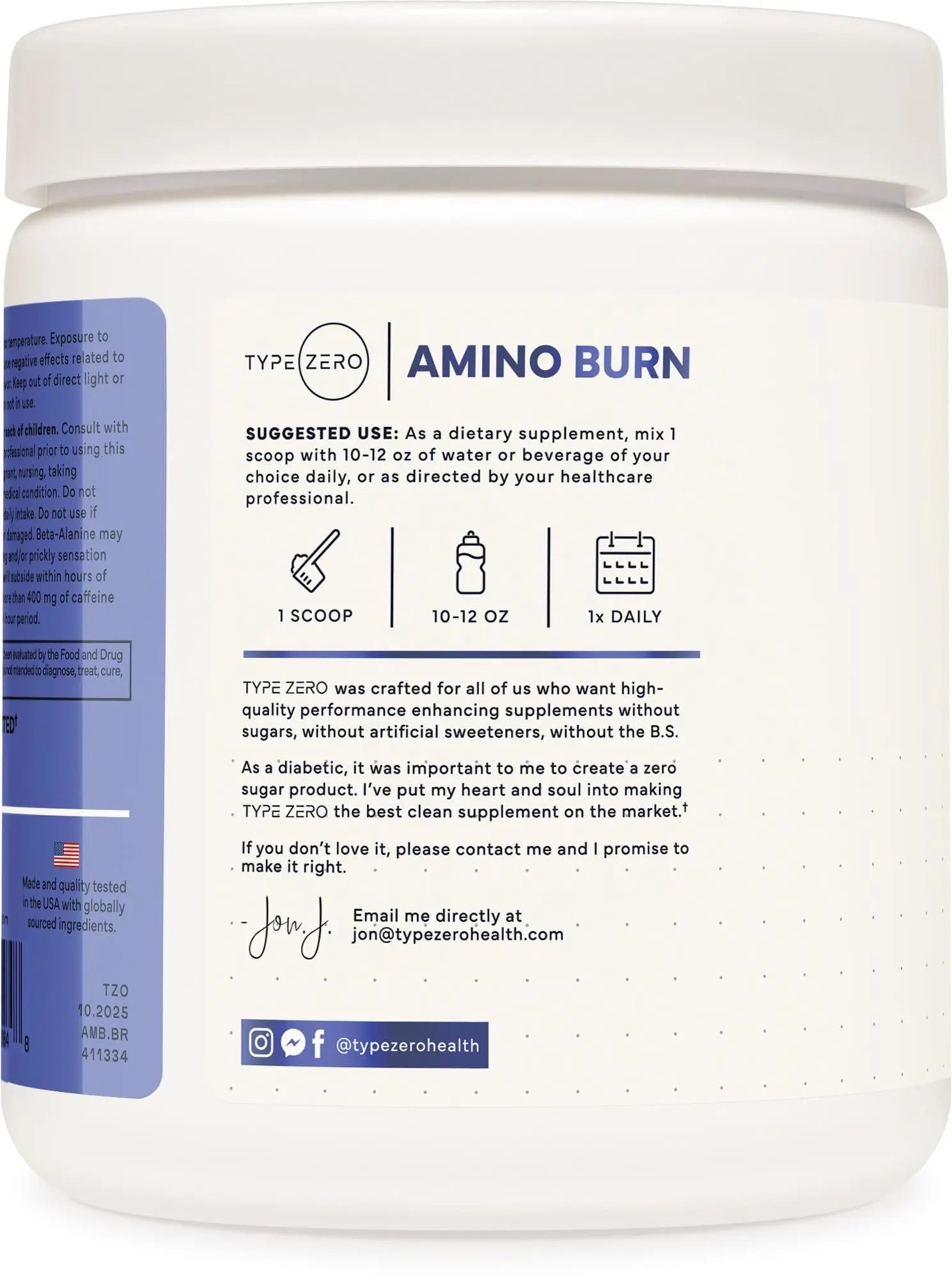 Type Zero Amino Burn - Vegan BCAA + Clean Pre Workout Powder with Arginine AKG, L-Citrulline & Beta Alanine - Amino Acid Clean Energy, Endurance & Hydration Supplement - Blue Raspberry, 30 Servings Type Zero Au supplements