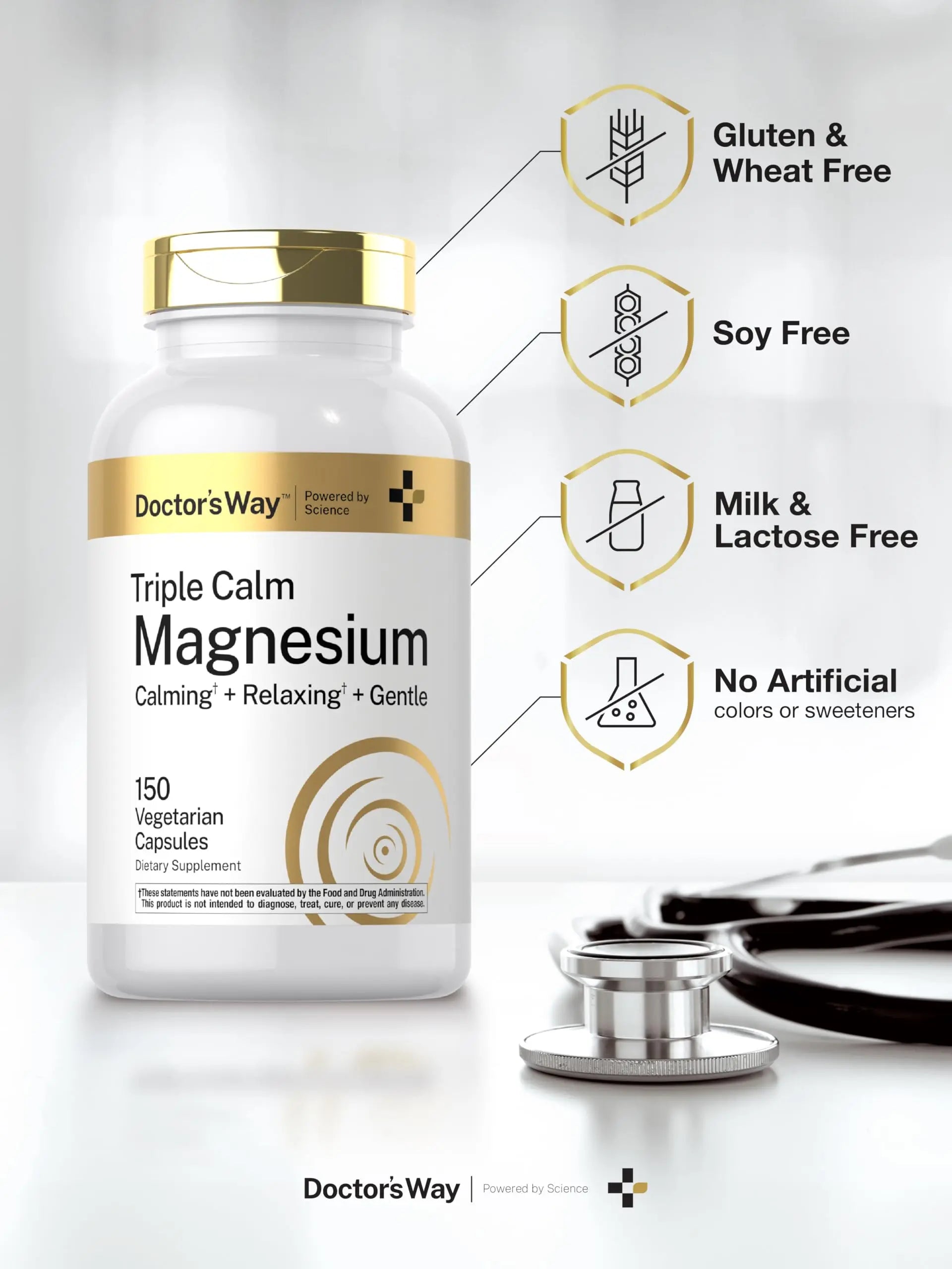 Doctor's Way Triple Magnesium Complex | 150 Capsules | Citrate, Glycinate, & Malate Supplement | Vegetarian, Non-GMO, Gluten Free Formula Doctor's Way Au supplements
