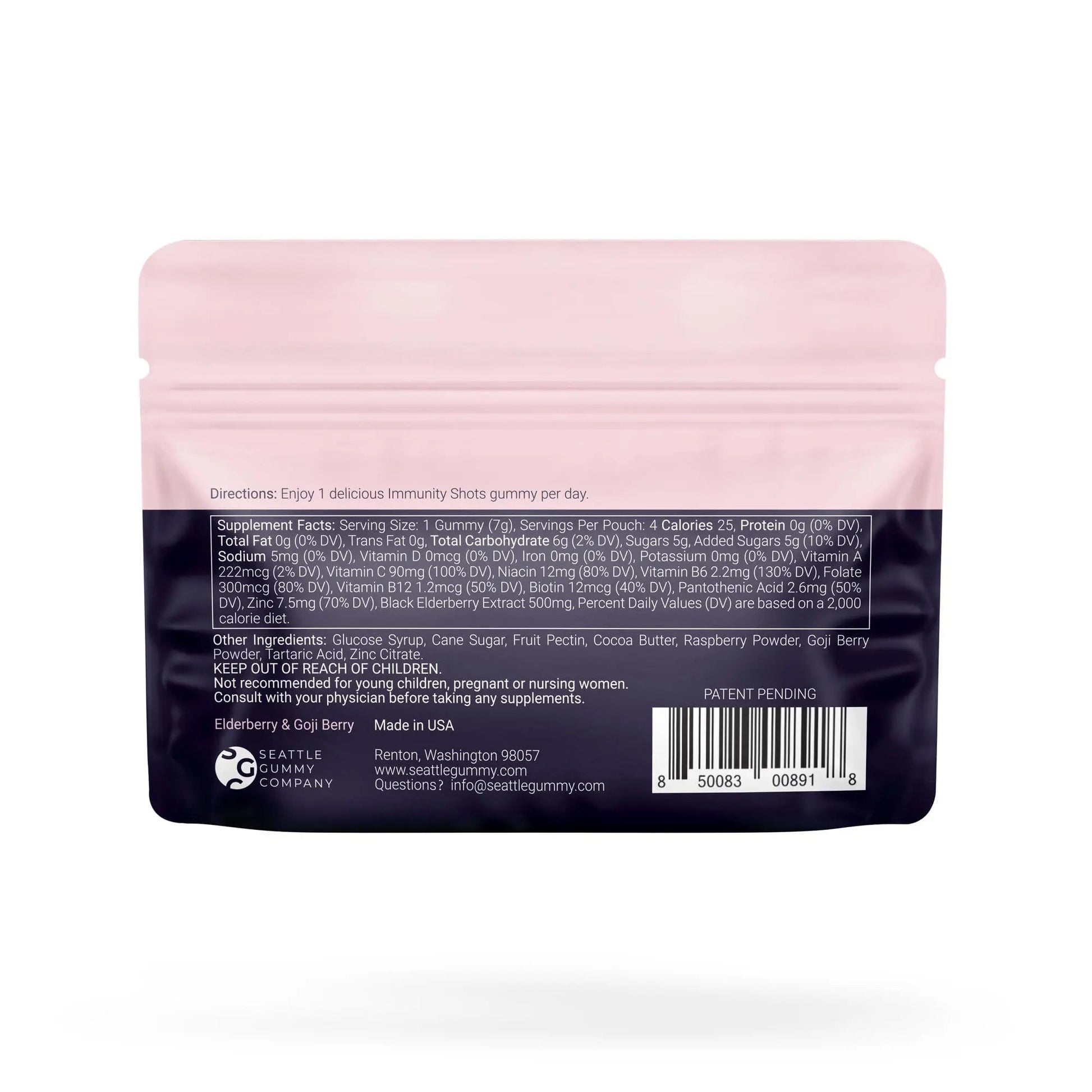 SGC Immunity Shots - Elderberry and Goji Berry 500mg Multivitamin Gummies (12-Packs, 4 Per Pack) Immune System Support Supplement SGC Au supplements