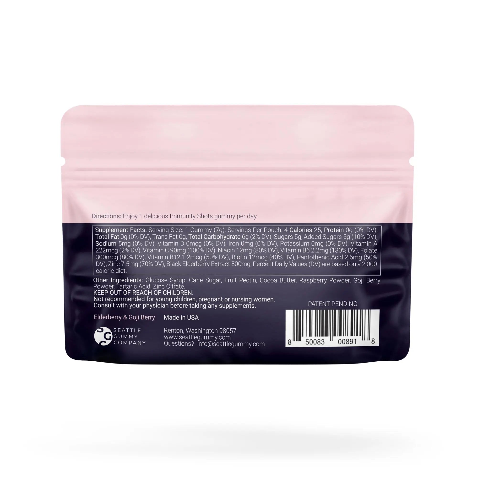 SGC Immunity Shots - Elderberry and Goji Berry 500mg Multivitamin Gummies (12-Packs, 4 Per Pack) Immune System Support Supplement SGC Au supplements