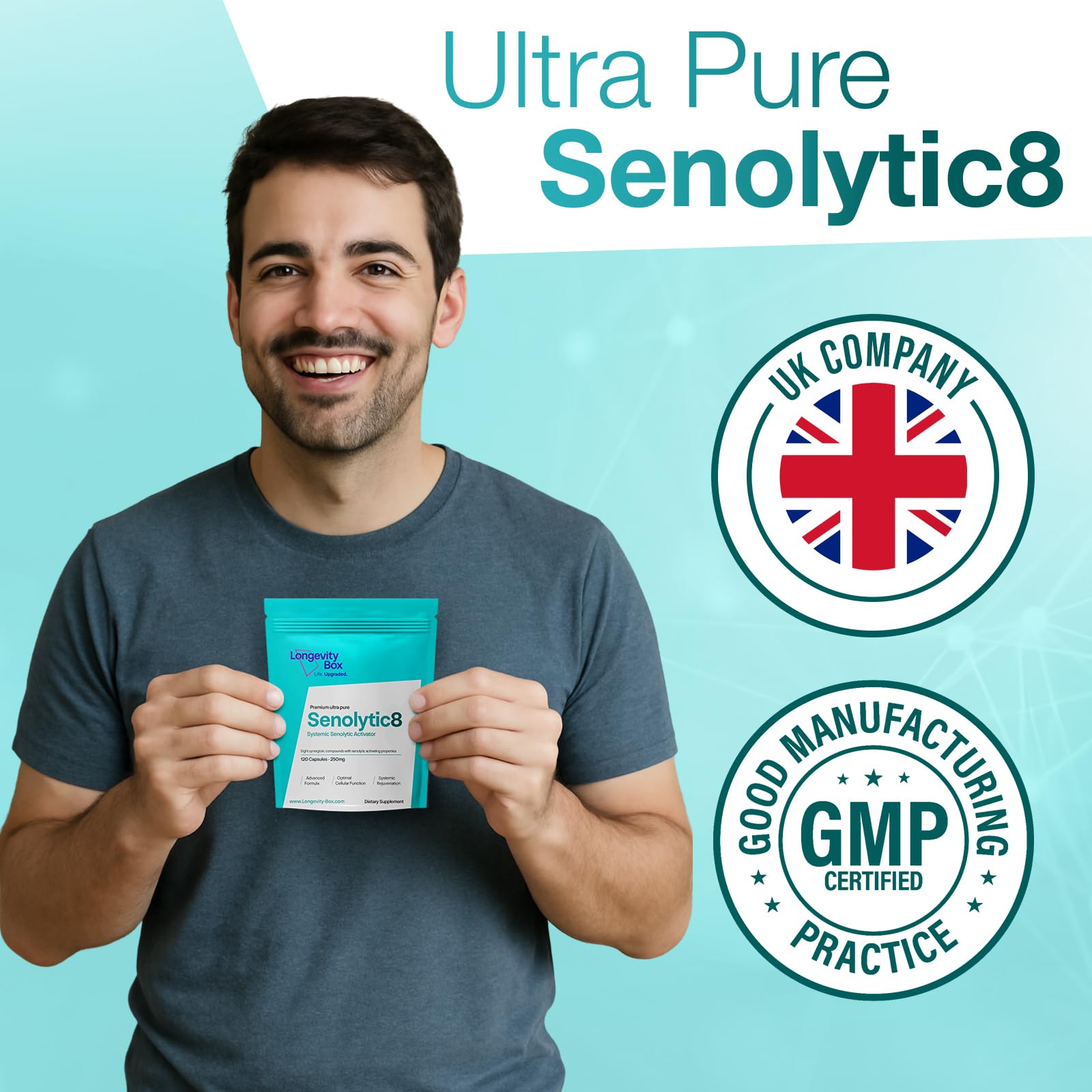 Senolytic Anti-Aging Supplement | Fisetin, Quercetin,NAC, Gamma Tocotrienols | 8-in-1 Cellular Regeneration & Longevity Formula | Boost Energy, Mental Clarity & Healthspan | 120 Vegan Capsules Longevity Box Au supplements