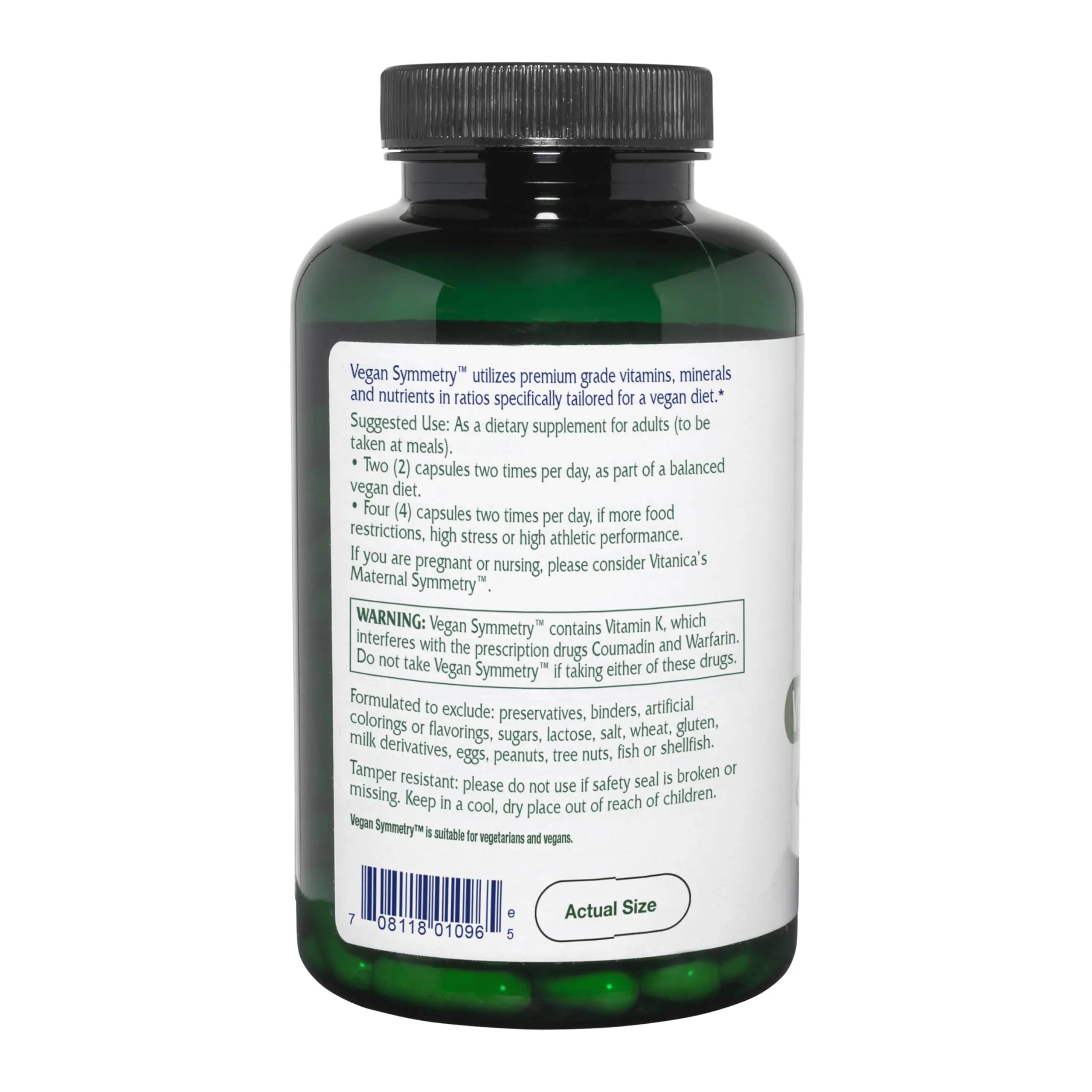 Vitanica Vegan Symmetry - Daily Multivitamin for Vegans - Heart, Bone & Immune System Health Support with Vitamin B12, Zinc, Calcium Vitanica Au supplements